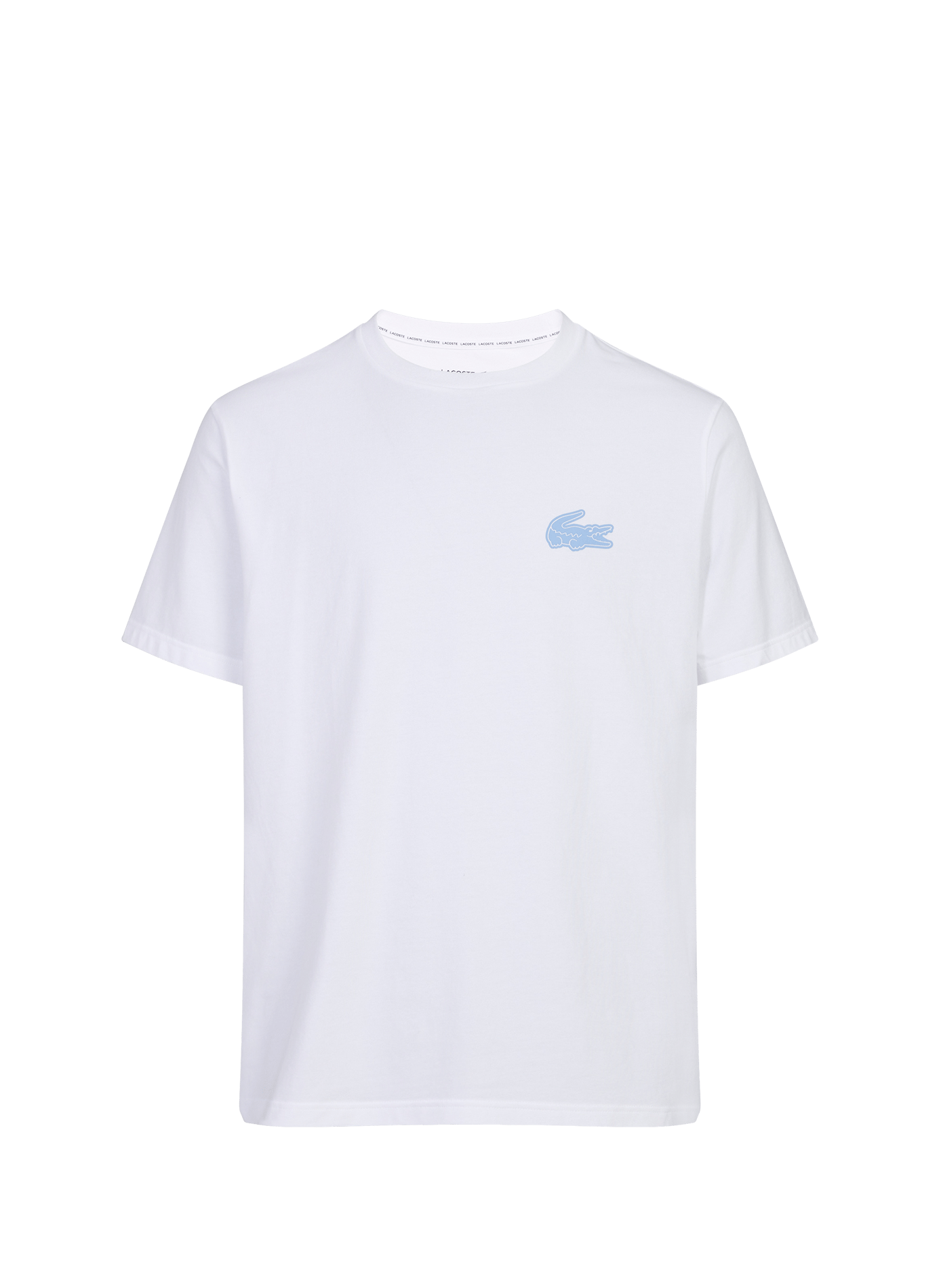Conjunto de pijama largo con logotipos de algodón mezclado. LACOSTE Blanco