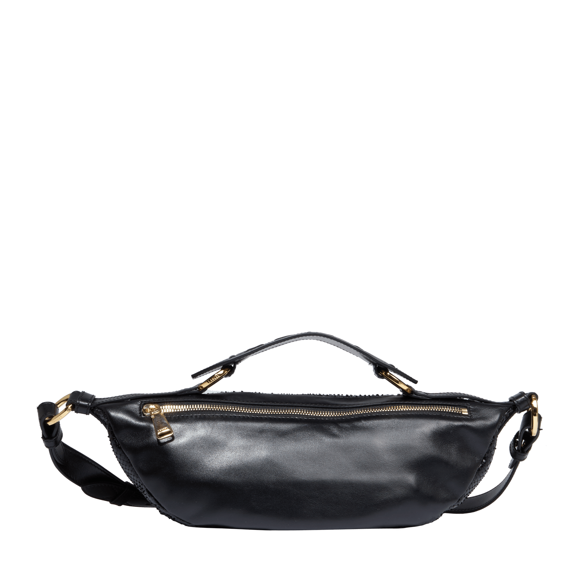 Sac origami porté croisé noir en python et cuir de vachette LANCEL Noir