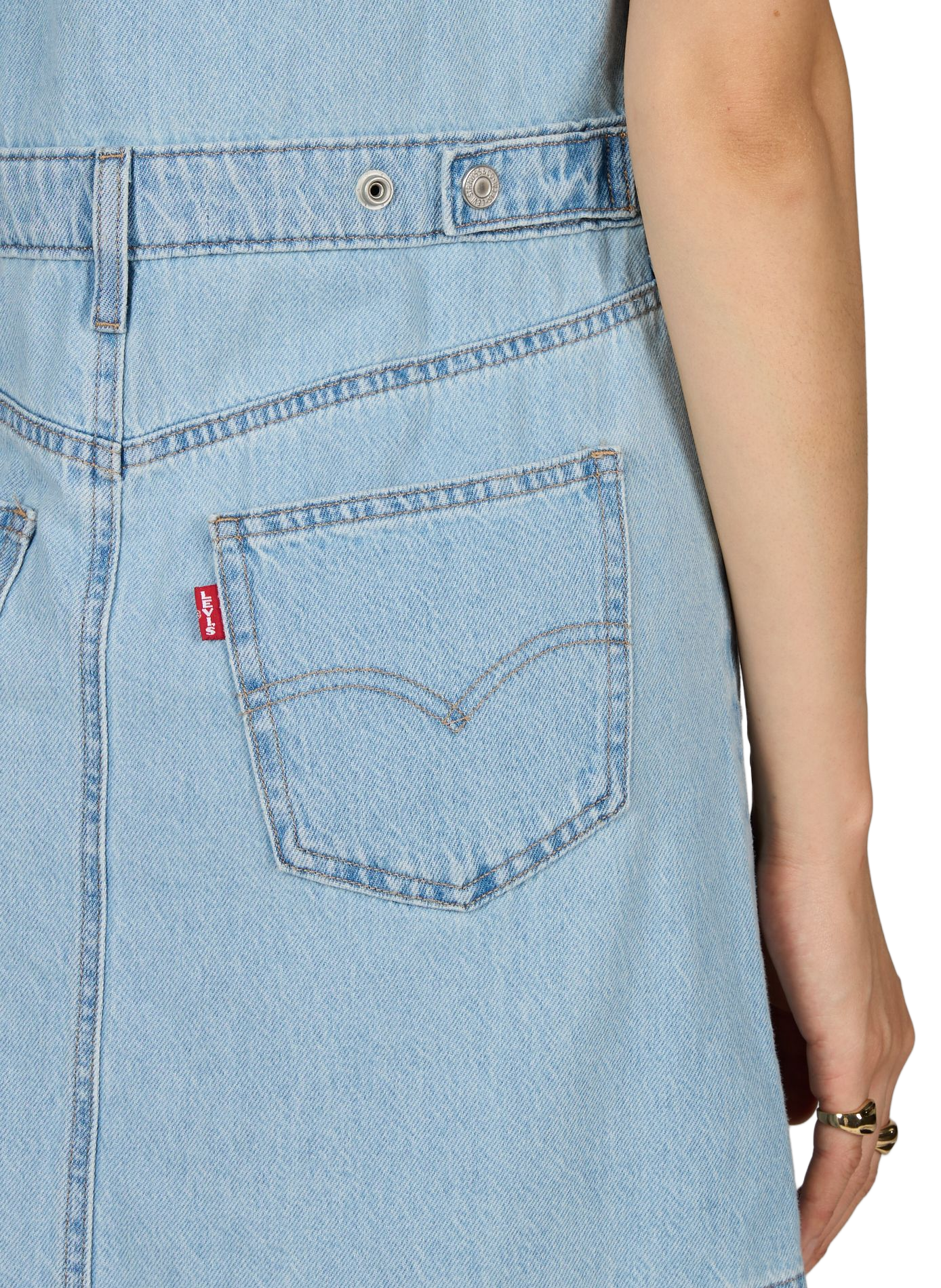 Kurzes Jeanskleid aus Baumwolle LEVI'S Blau