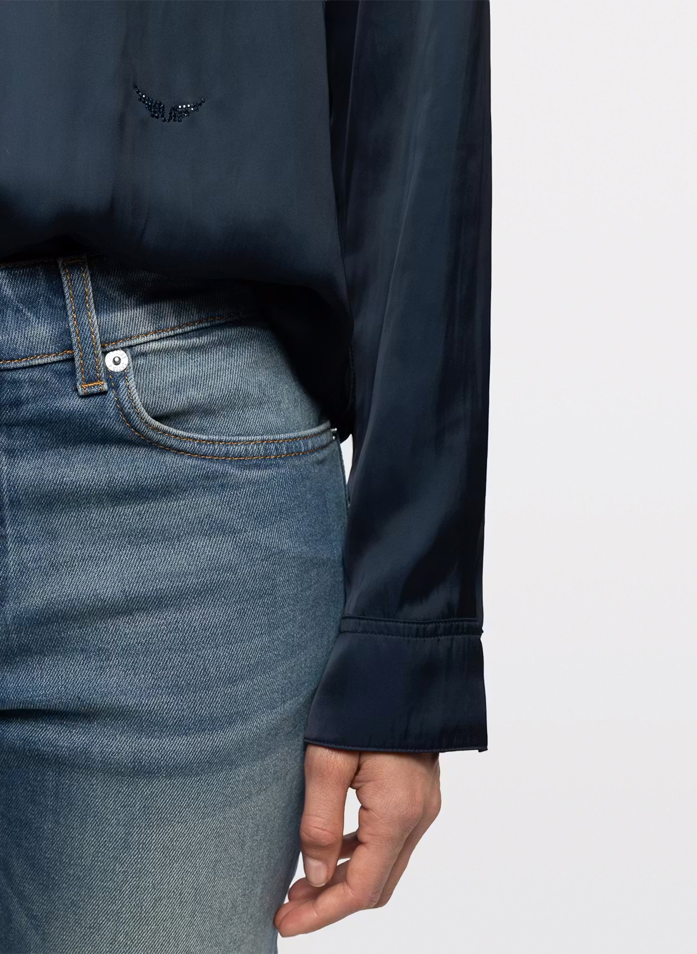 Chemise droite col classique satinée tyrica ZADIG&VOLTAIRE Bleu