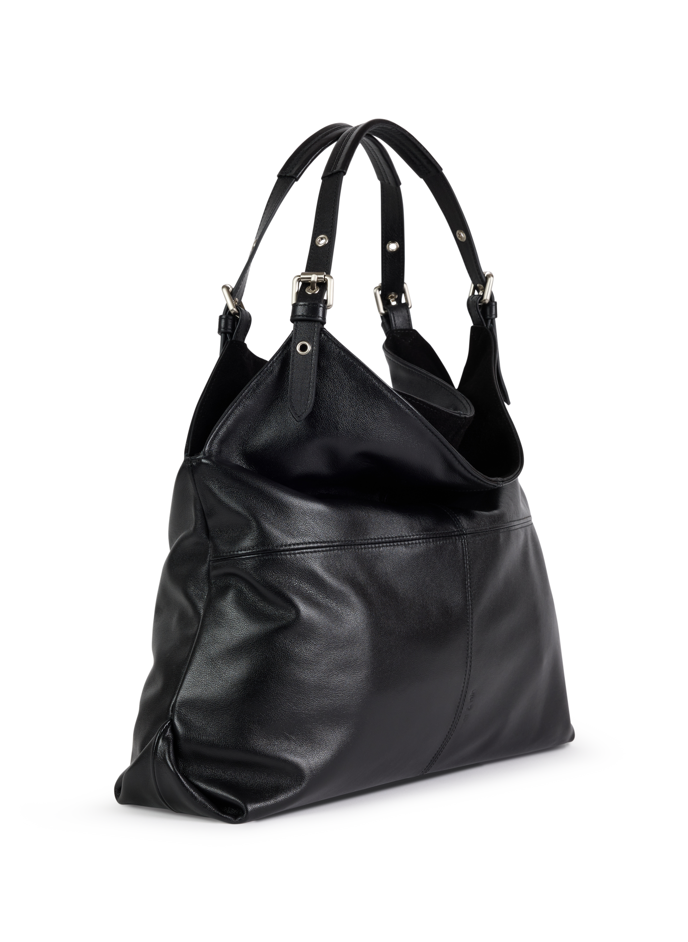 Schultertasche aus Leder NAT & NIN Schwarz