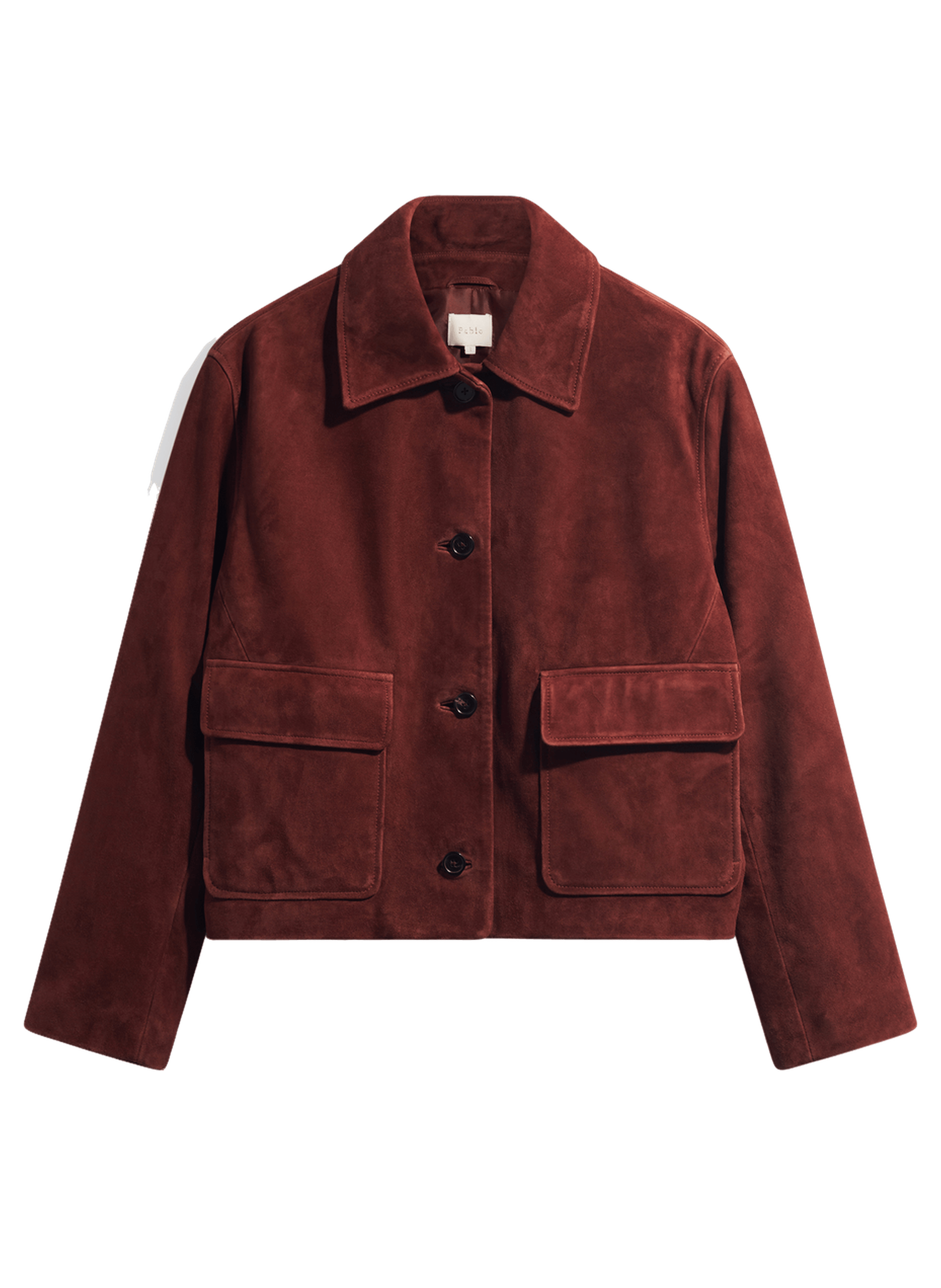 Veste courte en cuir velours - pilar PABLO Rouge
