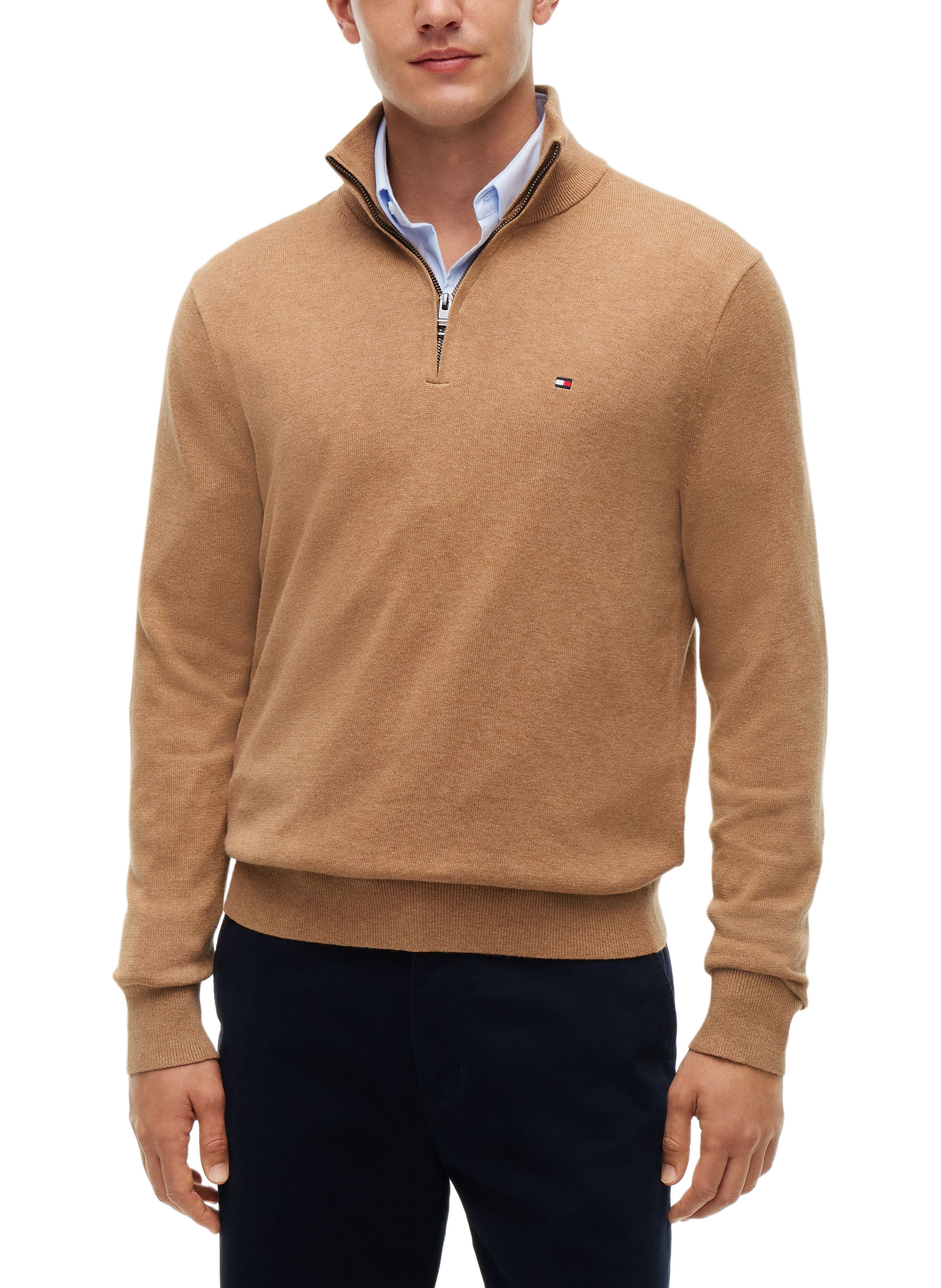 Pull à col zippé TOMMY HILFIGER Beige