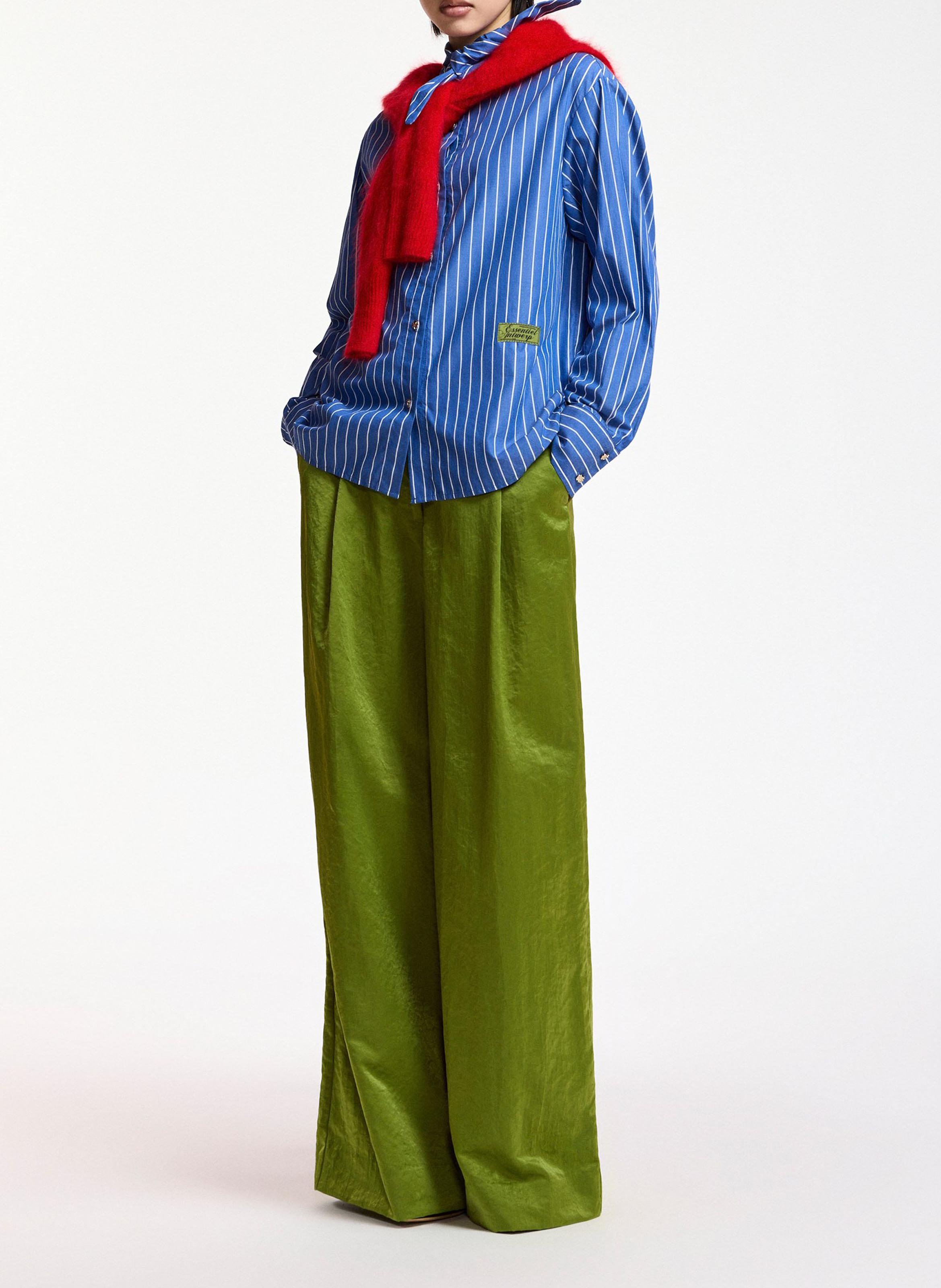 Chemise col en pointe en coton bio kacao ESSENTIEL ANTWERP Bleu