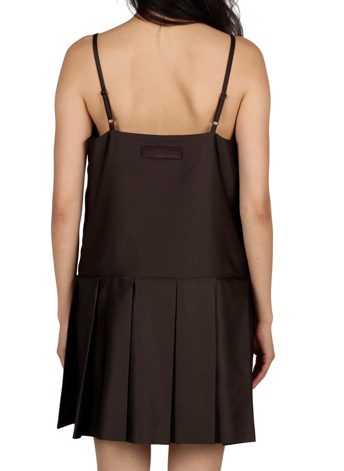 Trägerkleid mit Plisseerock ACNE STUDIOS Braun