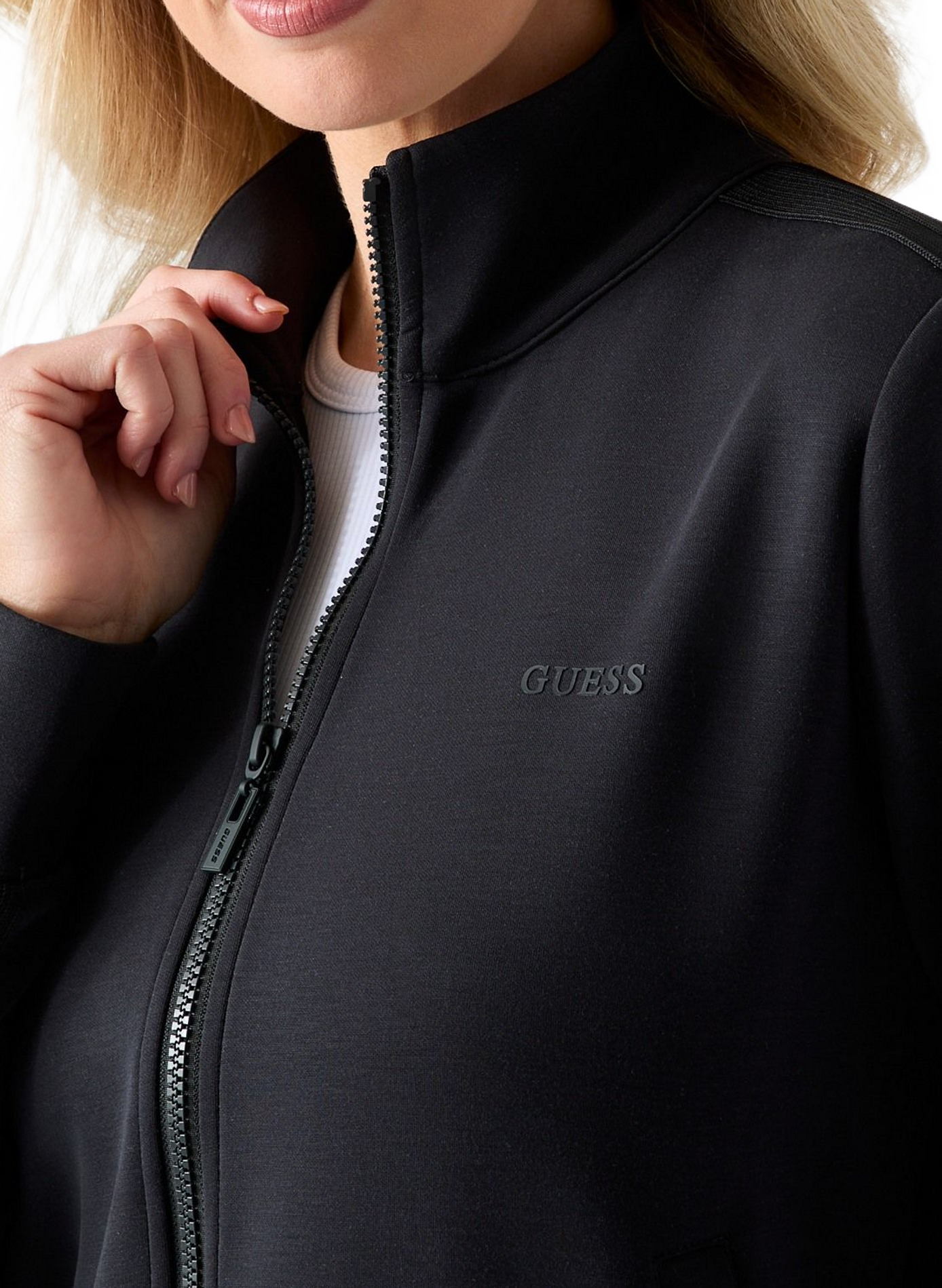 Veste Lyra droite col montant zippée GUESS Noir
