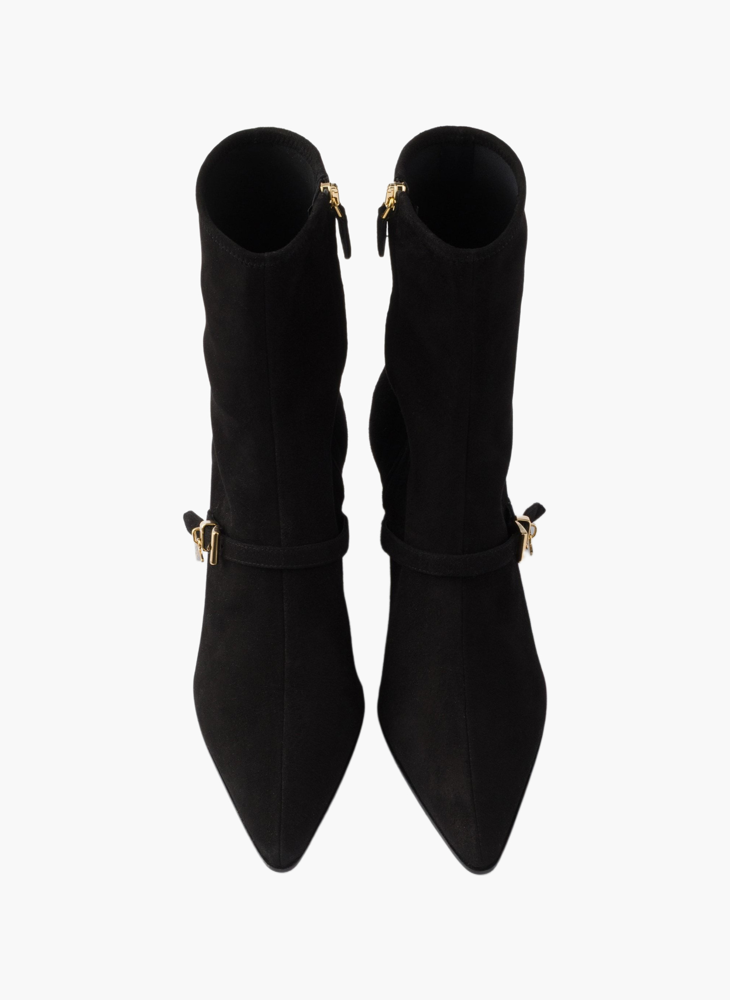 Bottines en veau velours stretch PRADA Noir