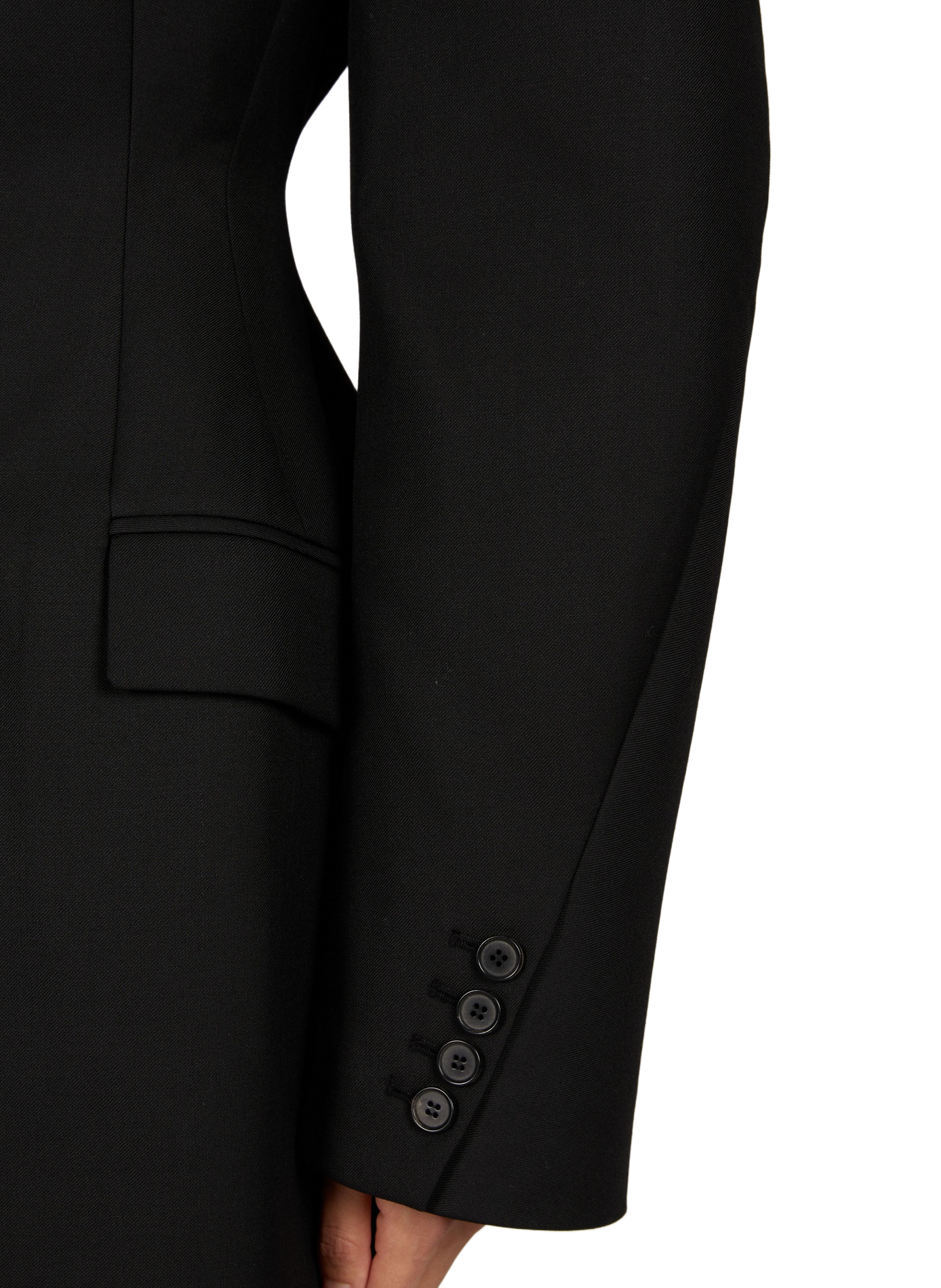 Structured tailored-collar fitted blazer SOURCE UNKNOWN Black