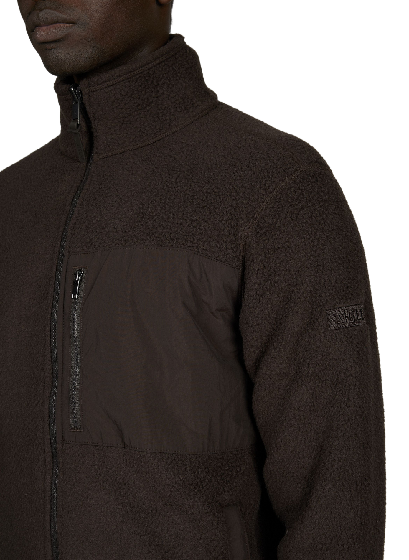 Veste polaire droite col montant  AIGLE Marron