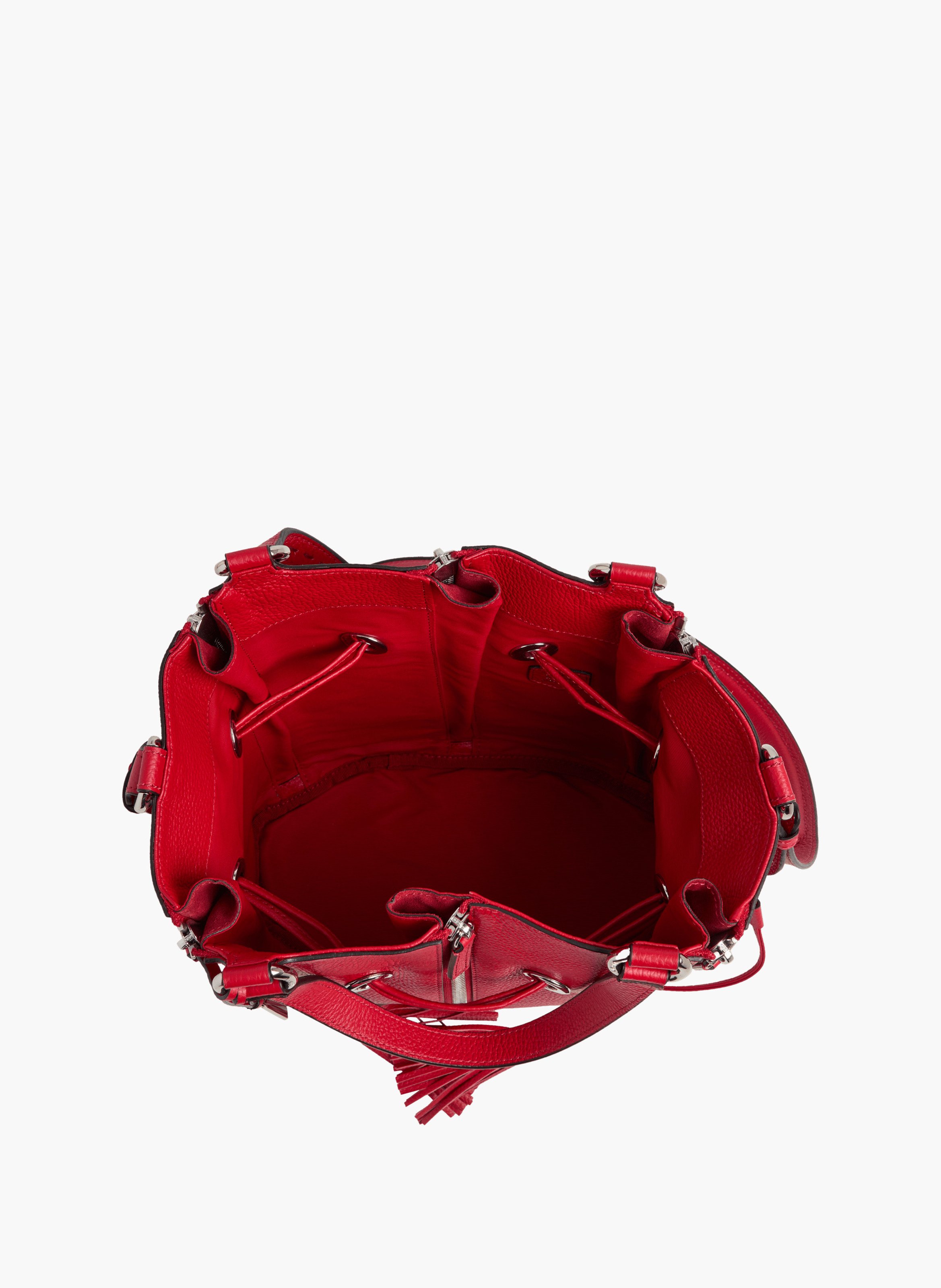 Sac seau premier flirt de lancel en animation 150y multizip : cuirs de vachette graine & suede LANCEL Rouge