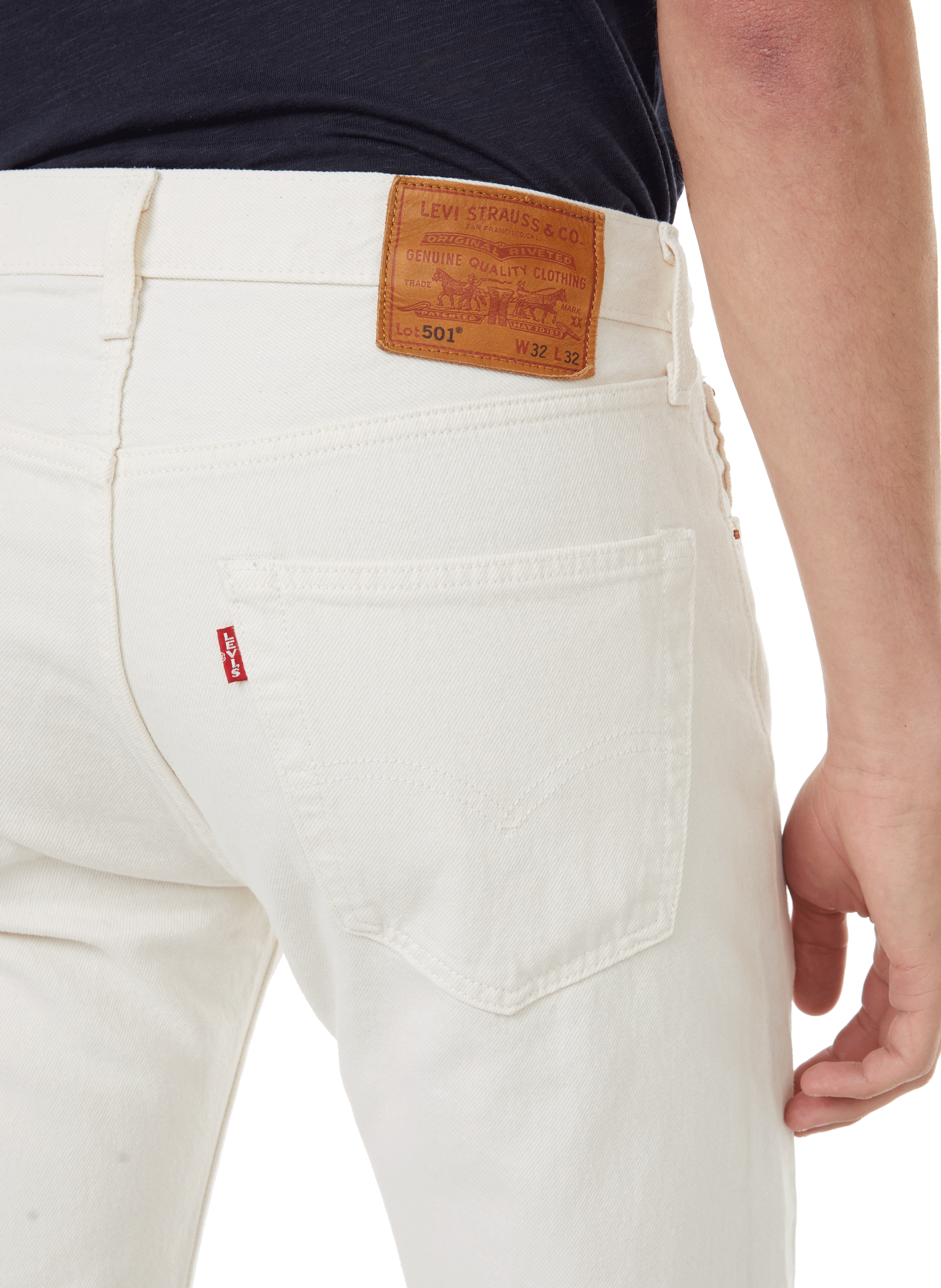 501 Original cotton denim Jeans LEVI'S White