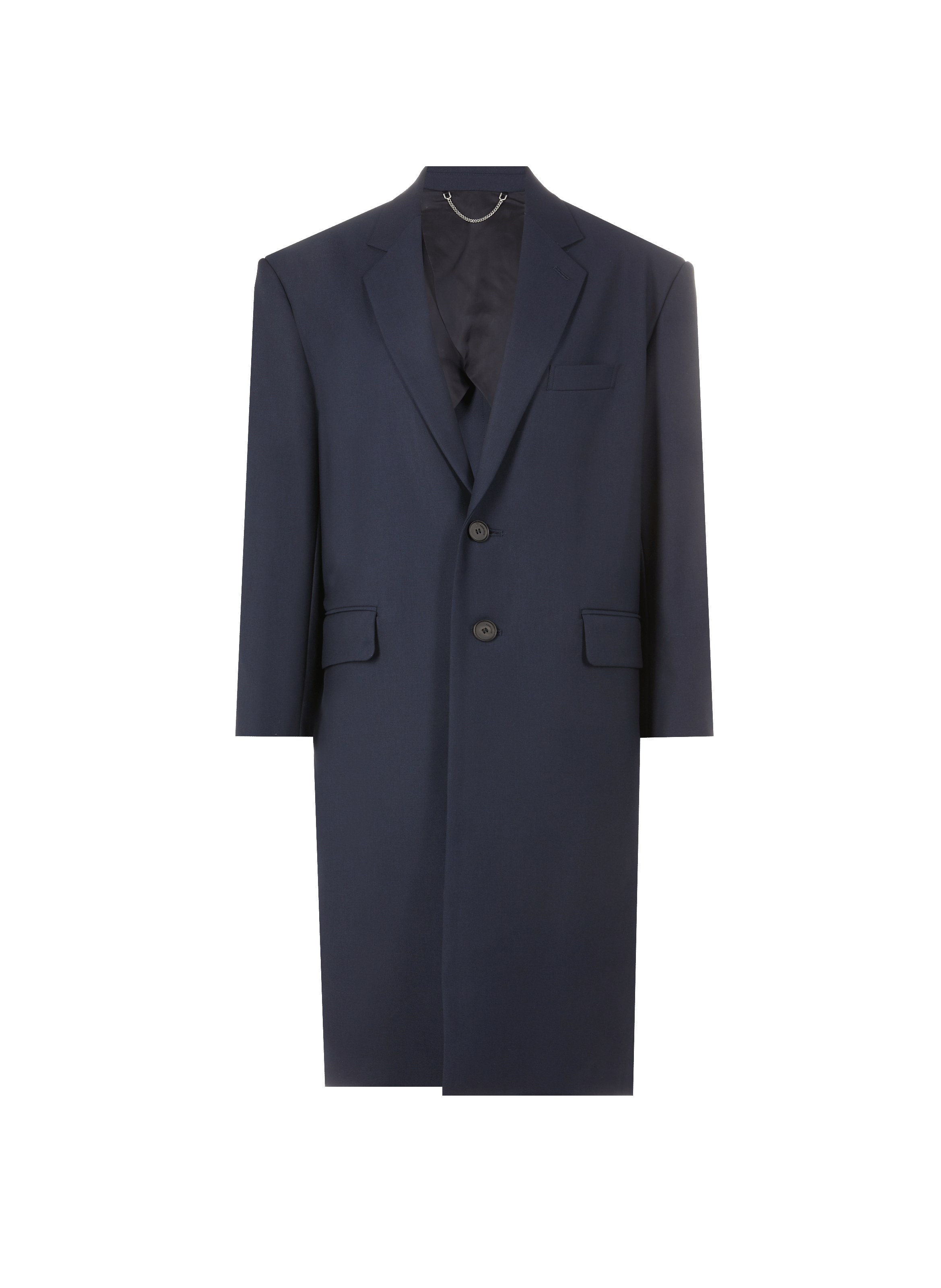 Manteau droit en laine mélangée