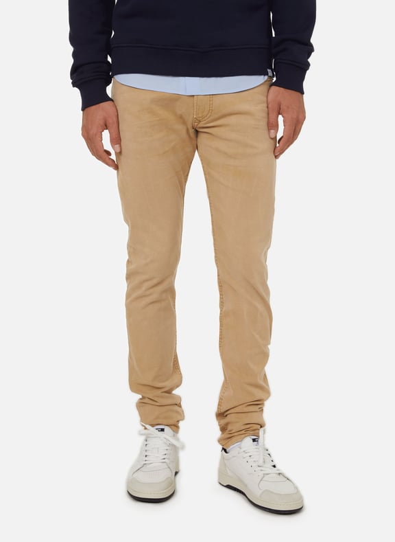 Jean slim beige clearance homme