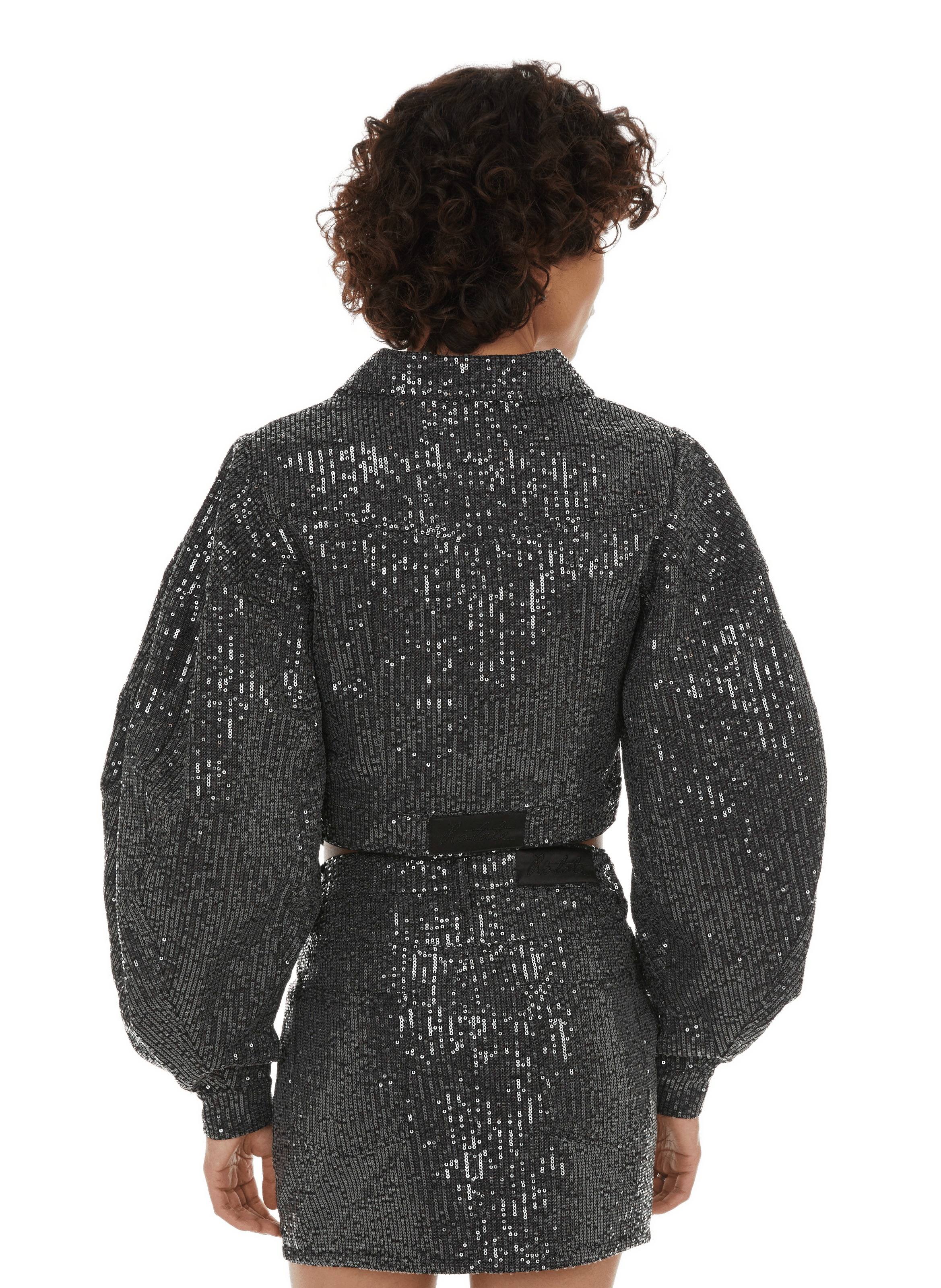 Veste à paillettes ROTATE Noir