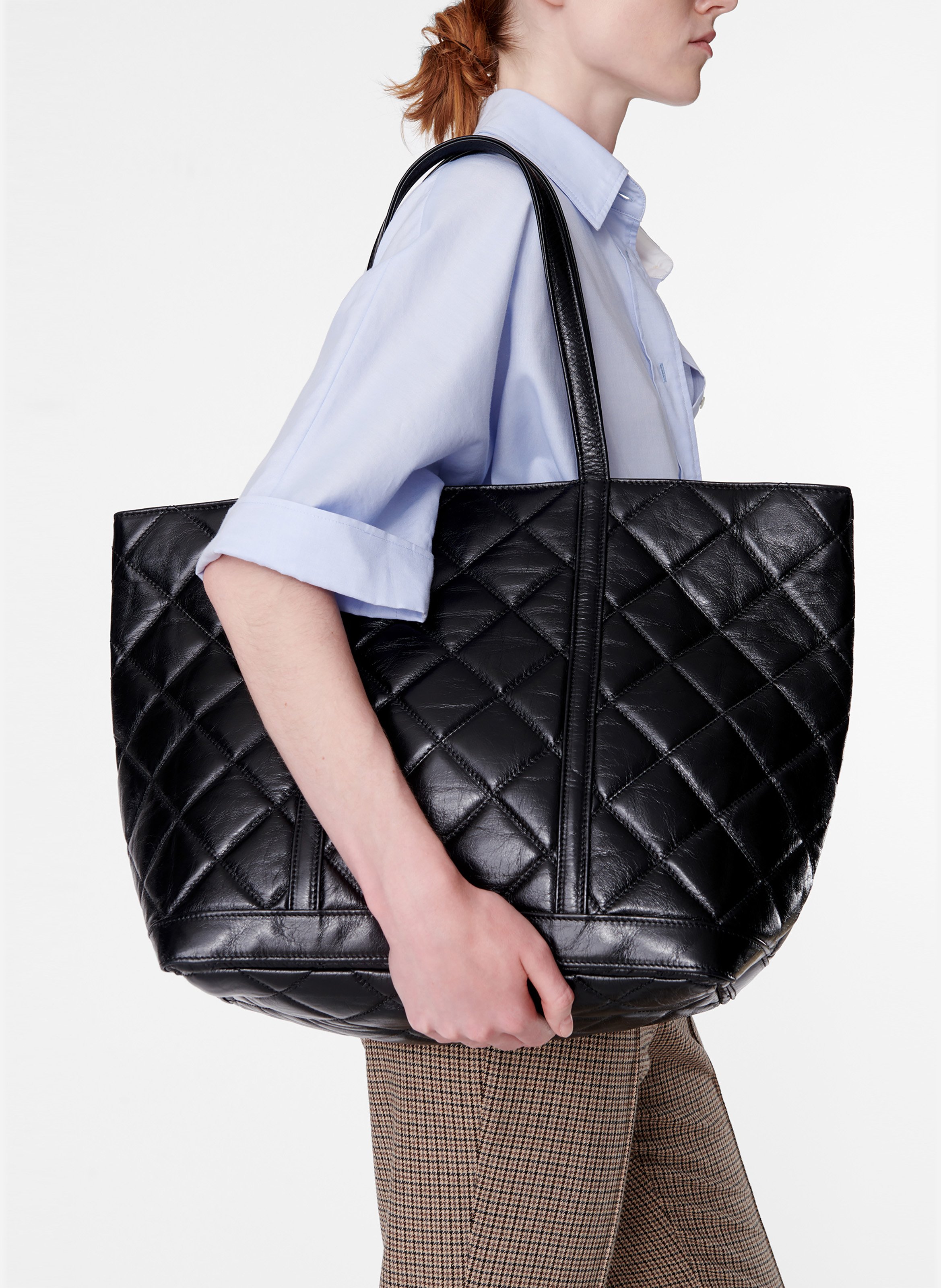 Cabas xl en cuir matelassé VANESSA BRUNO Noir