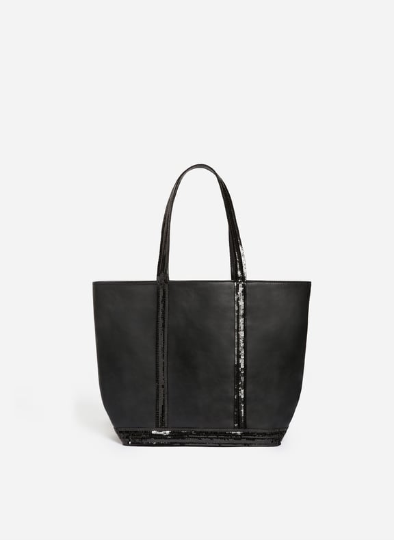 Cabas m zippé en cuir lisse Noir by VANESSA BRUNO VANESSA BRUNO Cabas m zippé en cuir lisse Noir