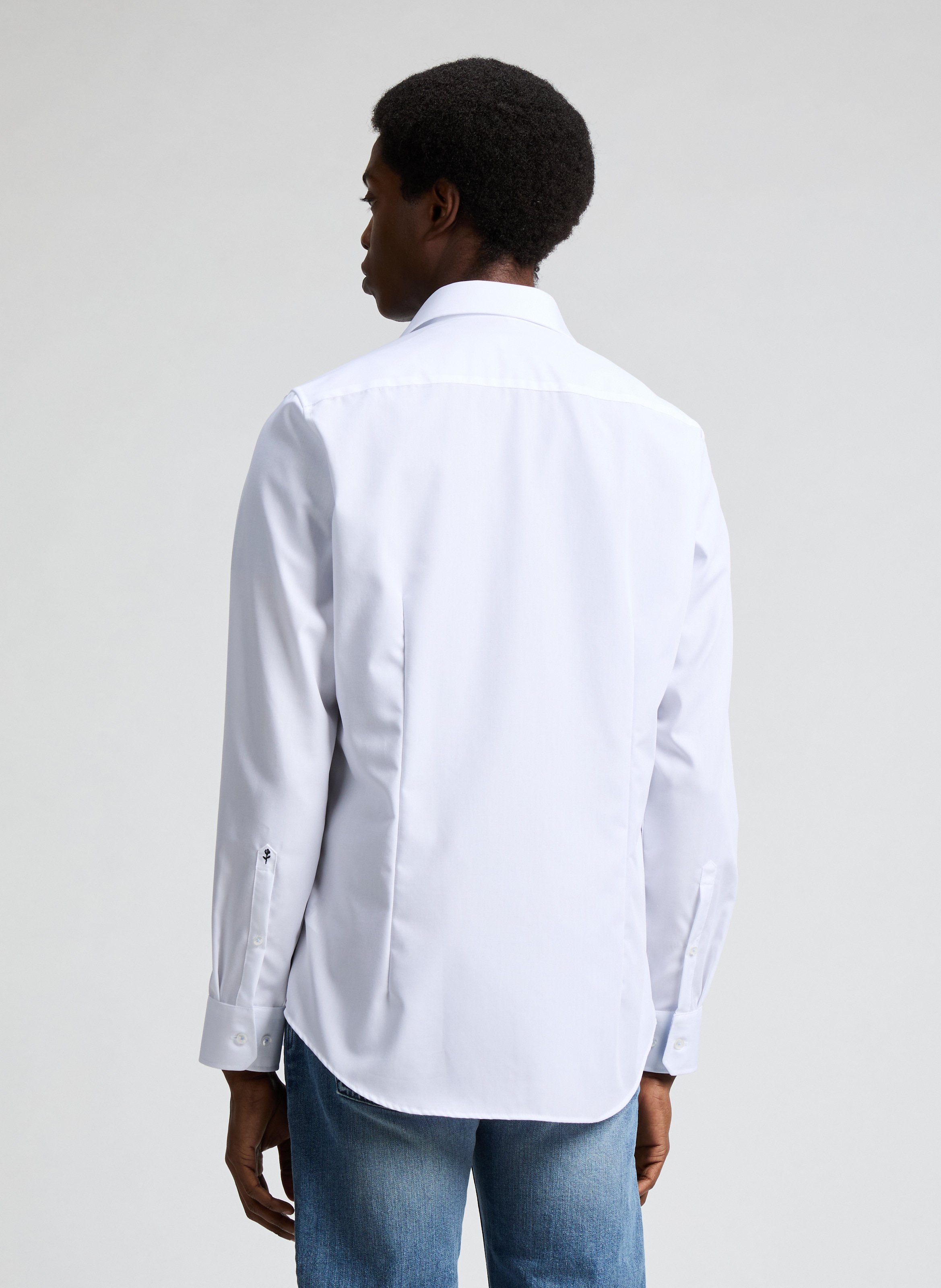 Chemise slim en coton SEIDENSTICKER Blanc