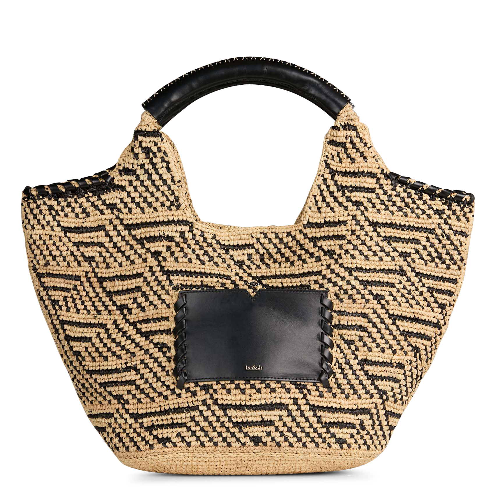 Panier en raphia ara BA&SH Noir