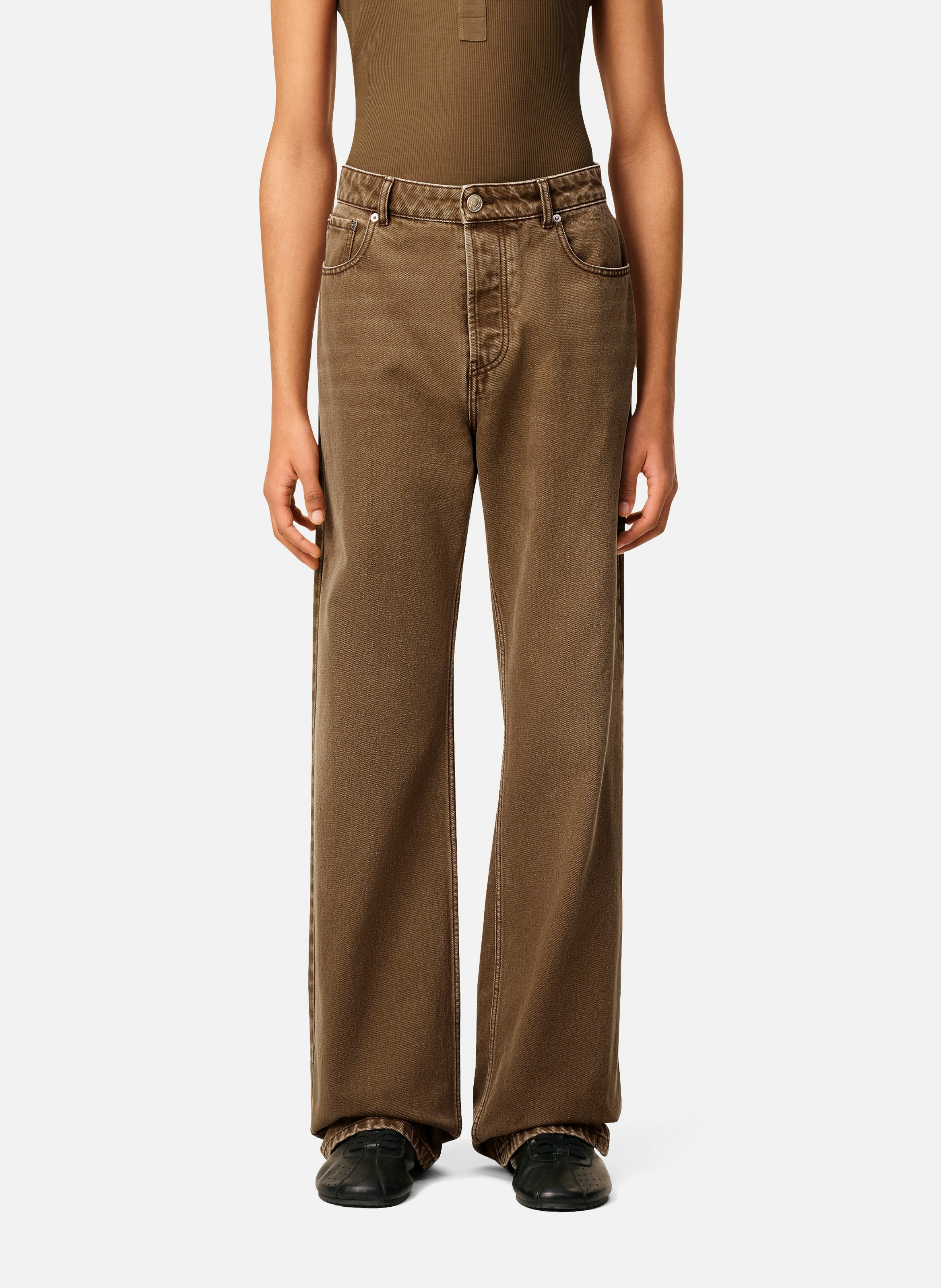 Jean coupe large en coton AMI PARIS Marron