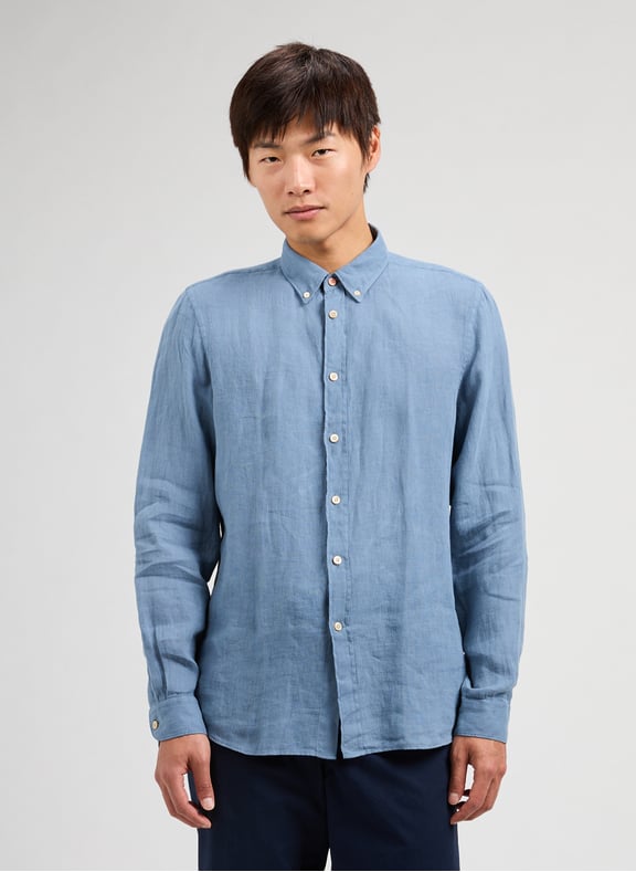 Chemise droite en lin Bleu by PAUL SMITH PAUL SMITH Chemise droite en lin Bleu