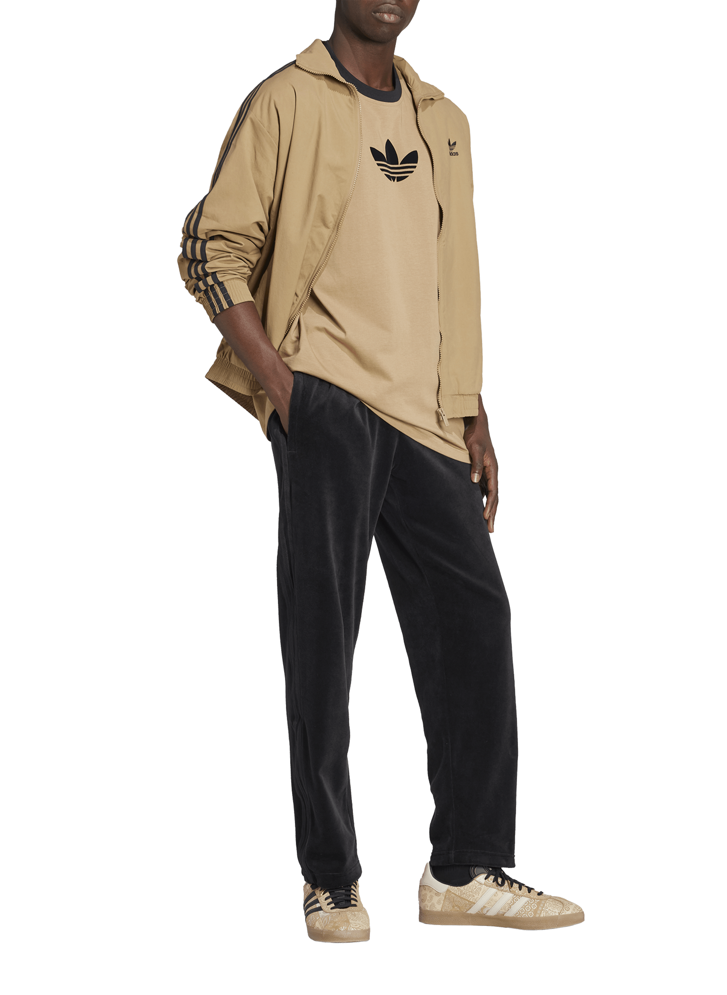 Velour sweatpants ADIDAS Black