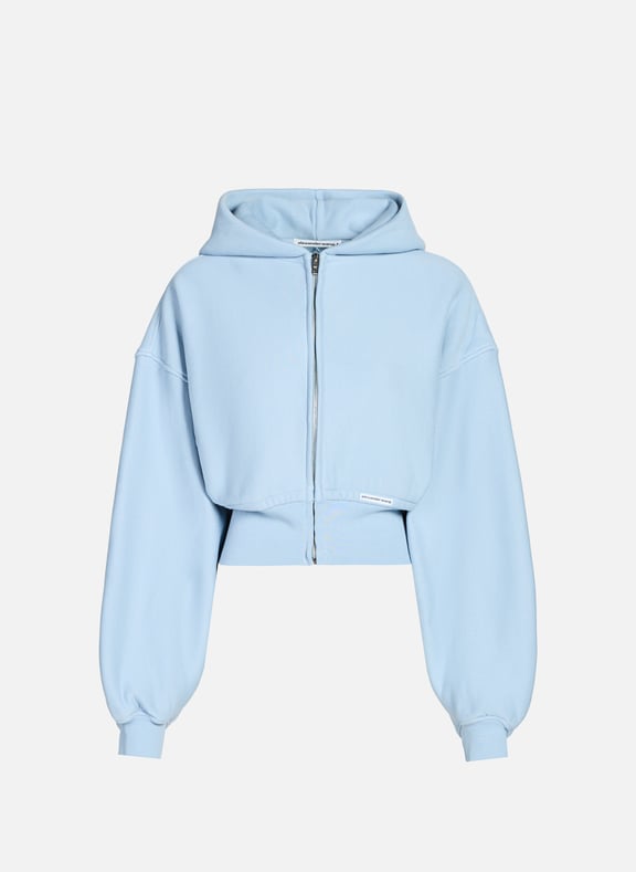 Cropped cotton hoodie Blue by ALEXANDER WANG ALEXANDER WANG Cropped cotton hoodie Blue