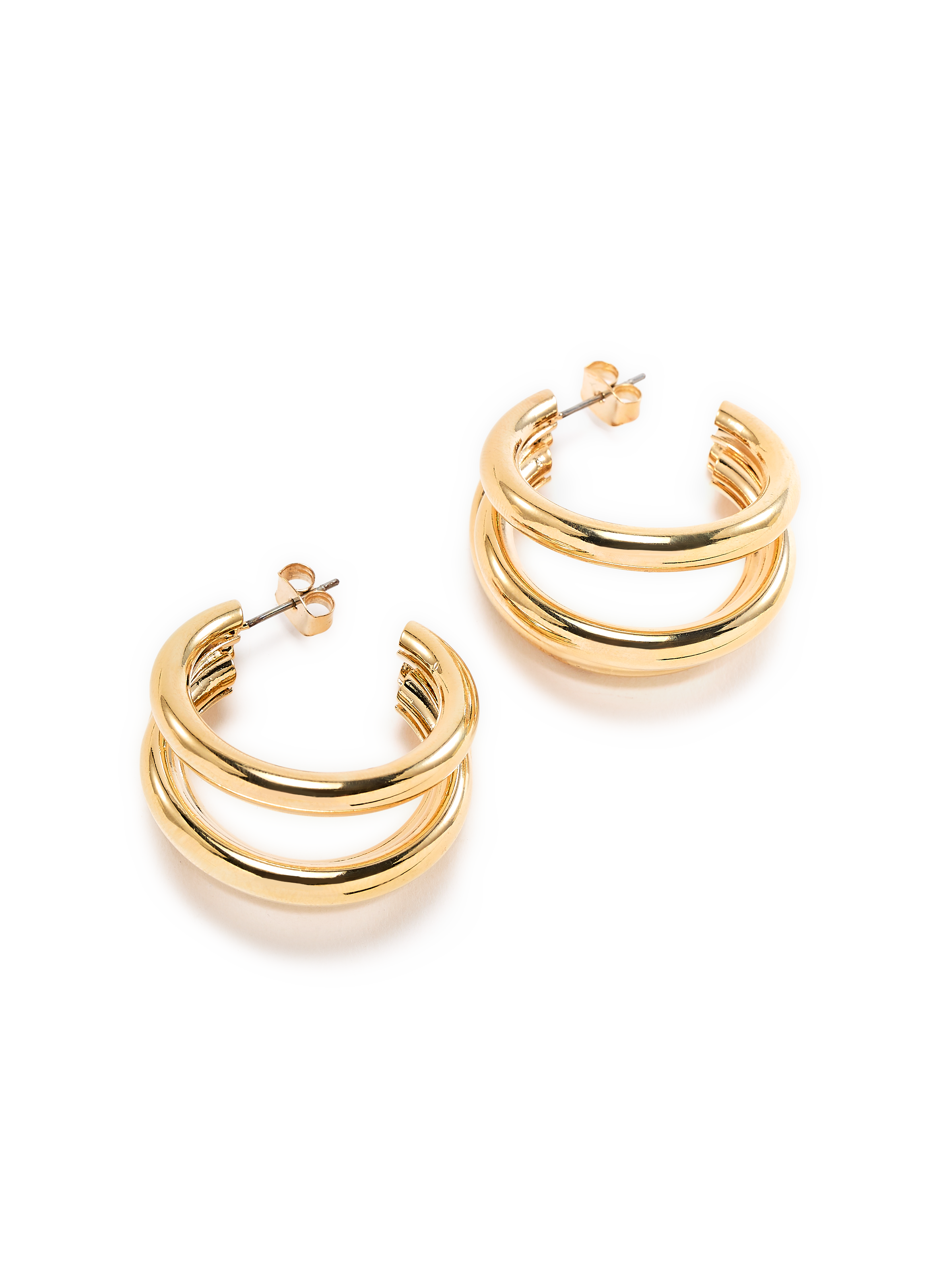 Boucles d&#039;oreille 3 anneaux  AU PRINTEMPS PARIS Doré