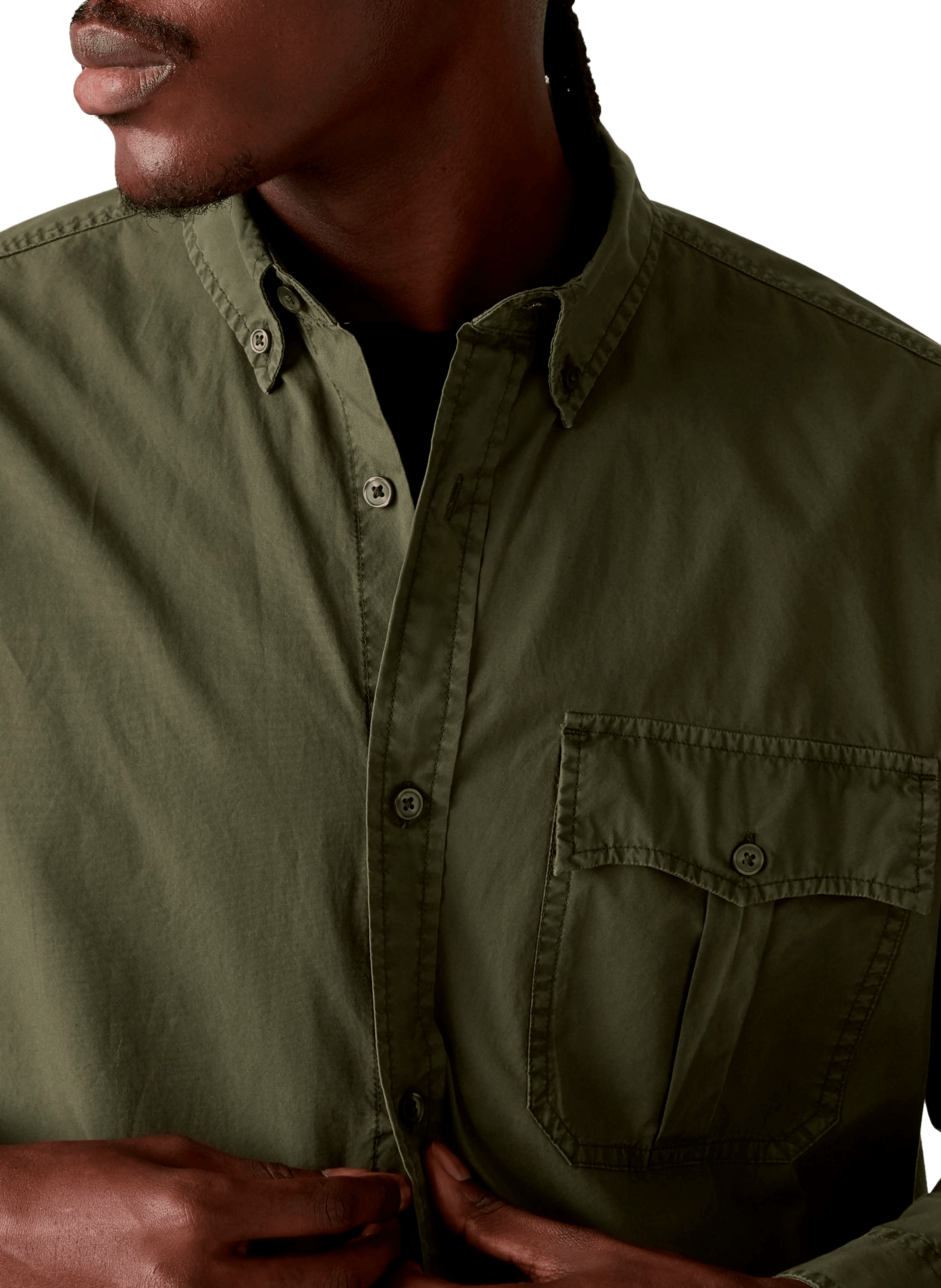 Chemise col américain en coton LEVI'S Vert