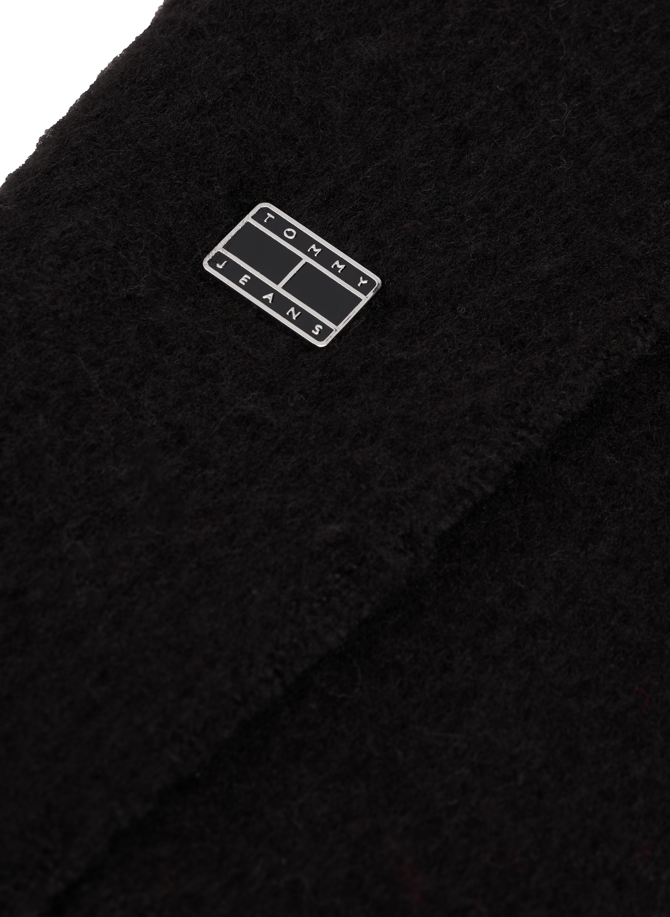 Fringed wool blend scarf TOMMY HILFIGER Black