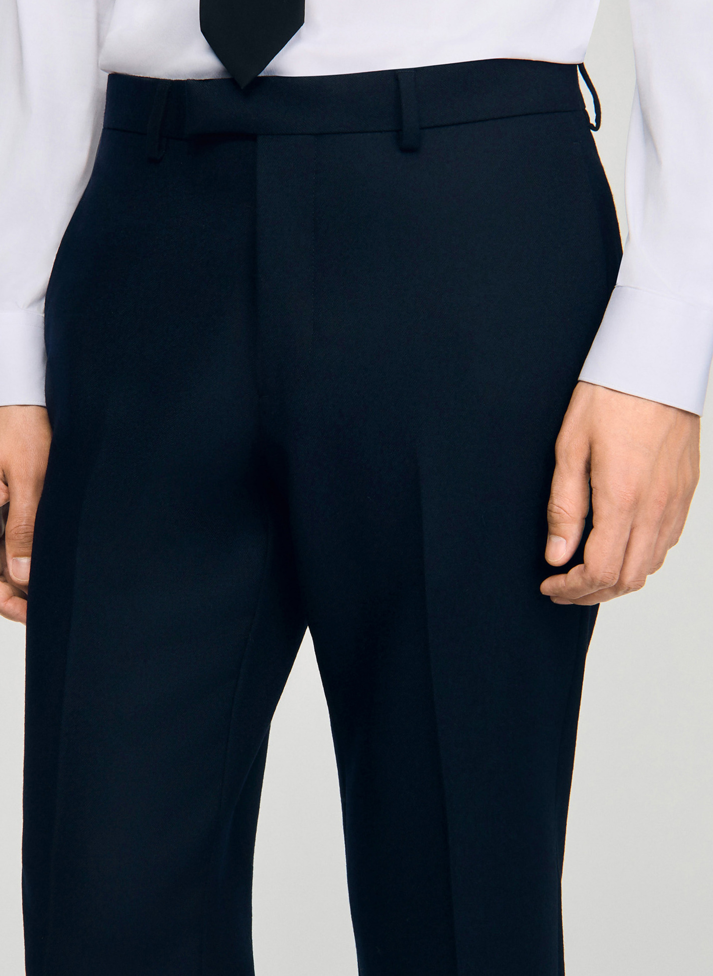 Pantalon à pinces en laine SANDRO Bleu