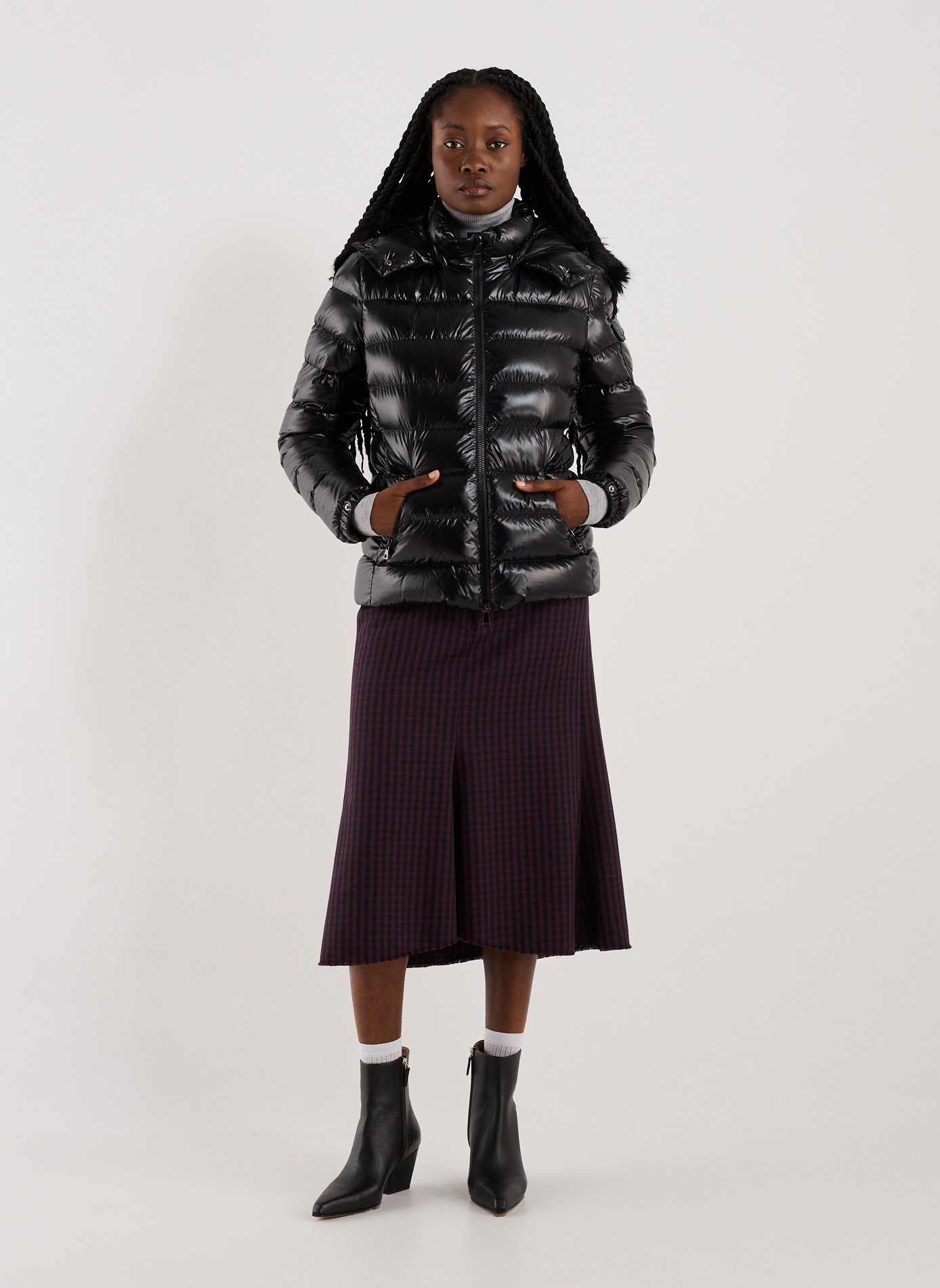 Hooded padded jacket MONCLER Black