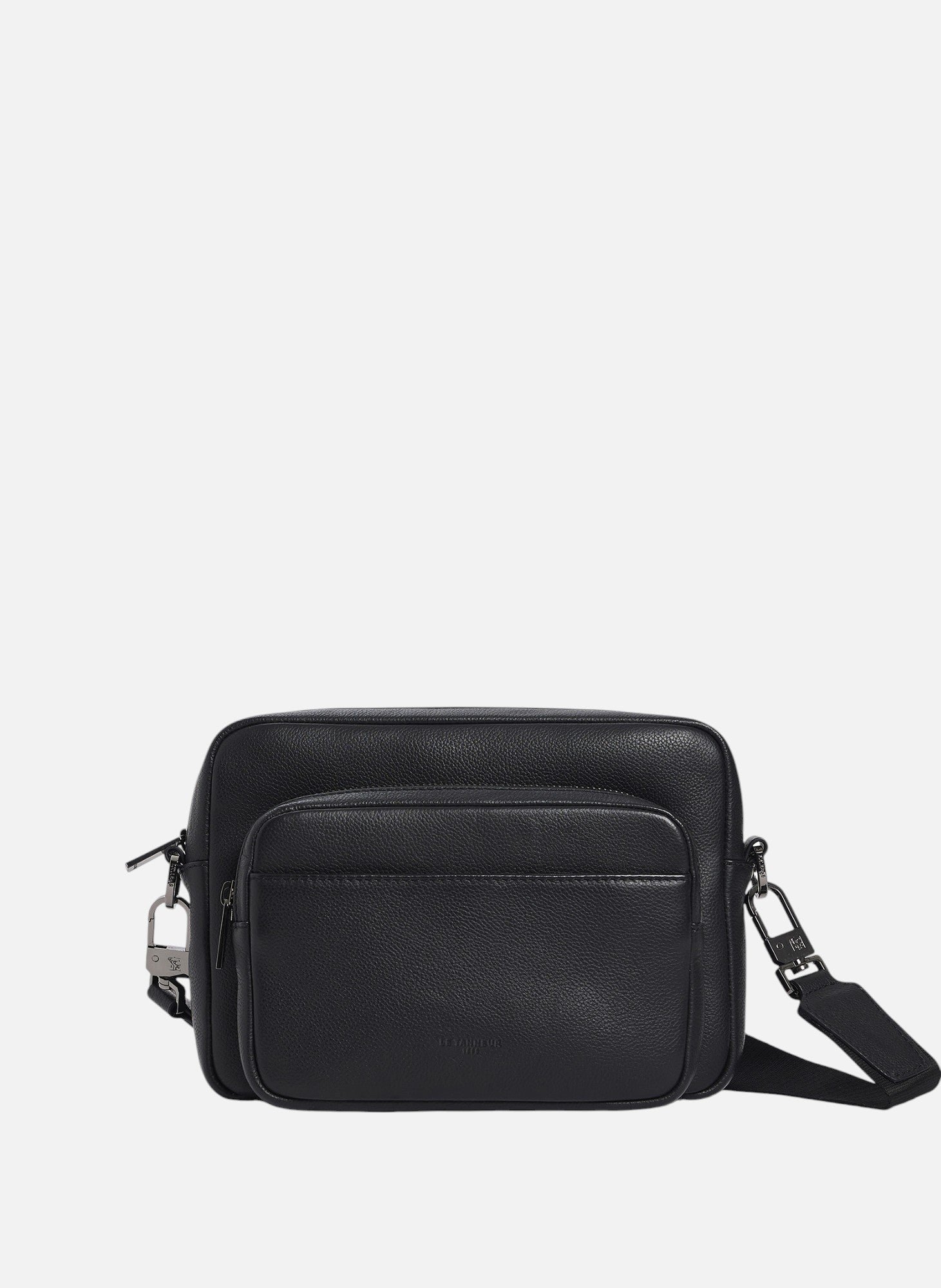Petit sac bandoulière marceau en cuir grainé LE TANNEUR Noir