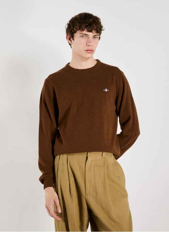 Pull col rond en laine Marron by GANT GANT Pull col rond en laine Marron
