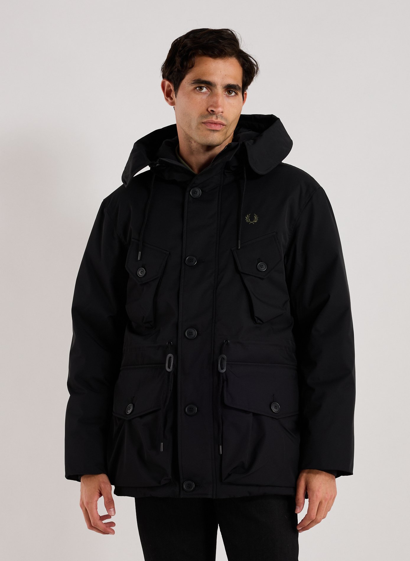 FRED PERRY Parka à capuche Noir