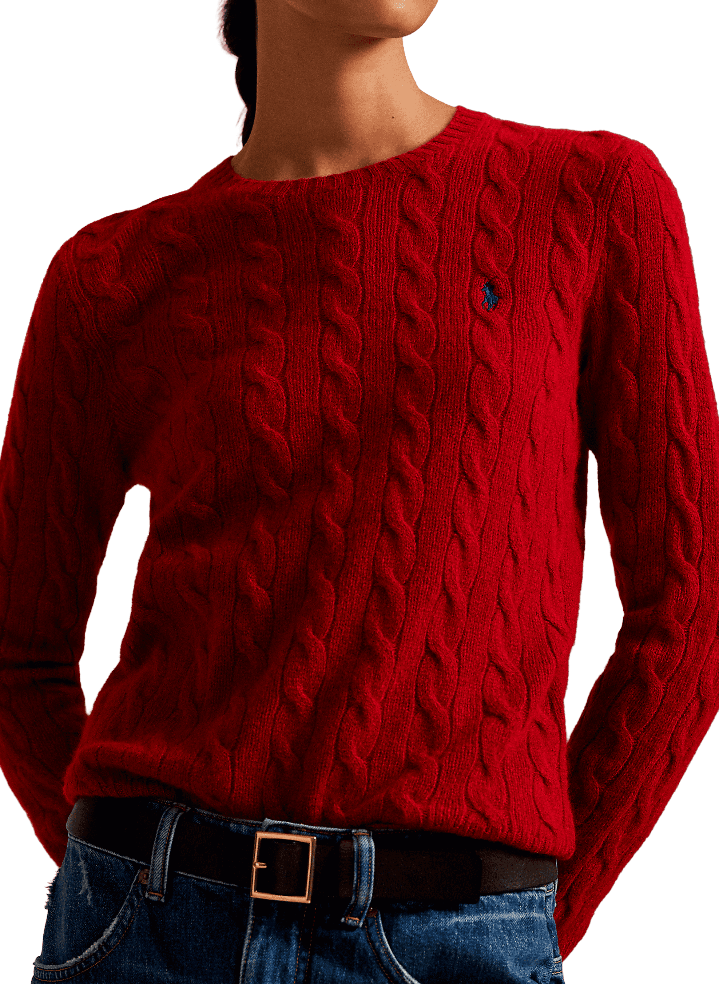 Round-neck wool and cashmere jumper POLO RALPH LAUREN Red