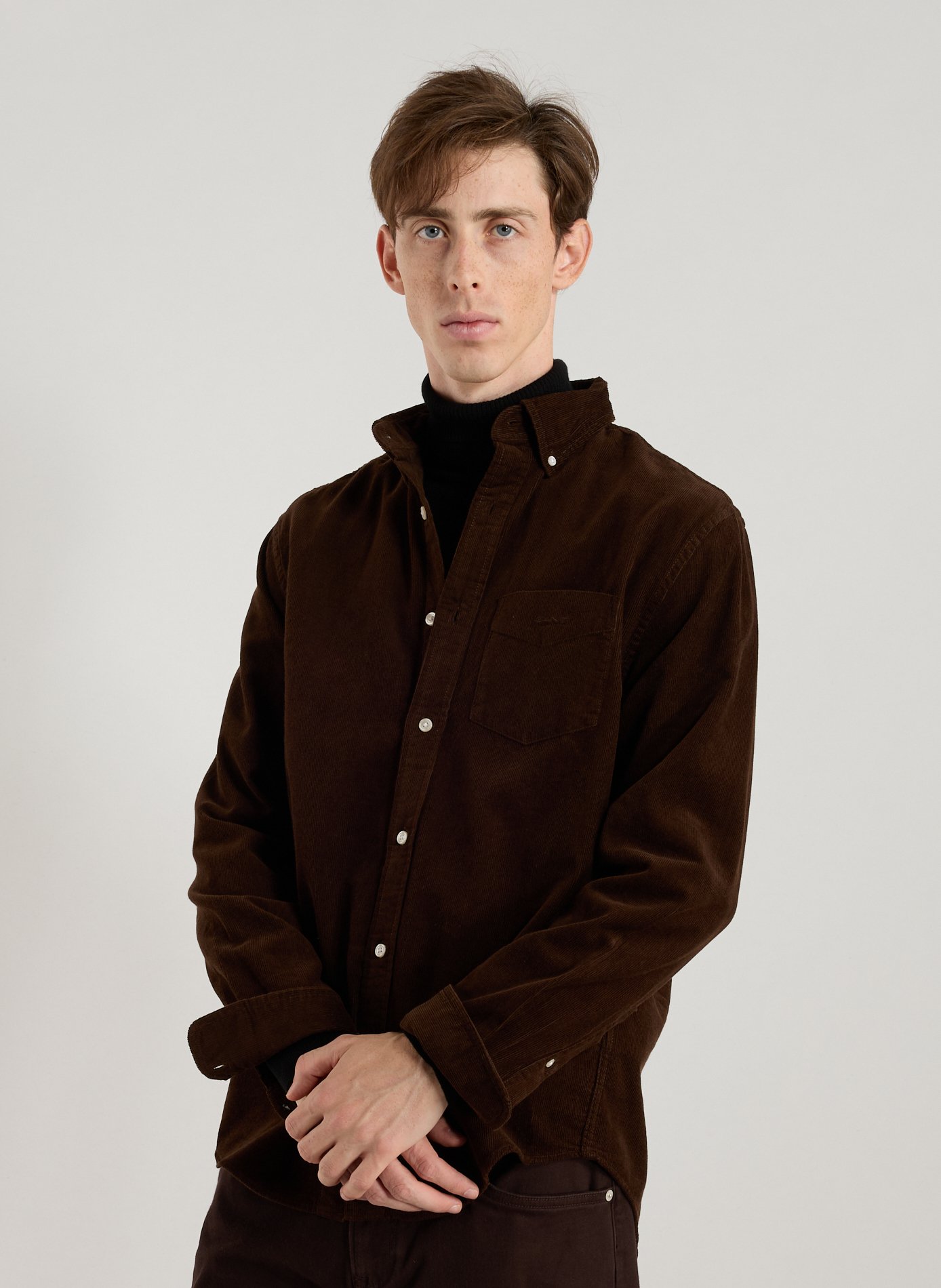 GANT American collar cotton shirt Brown
