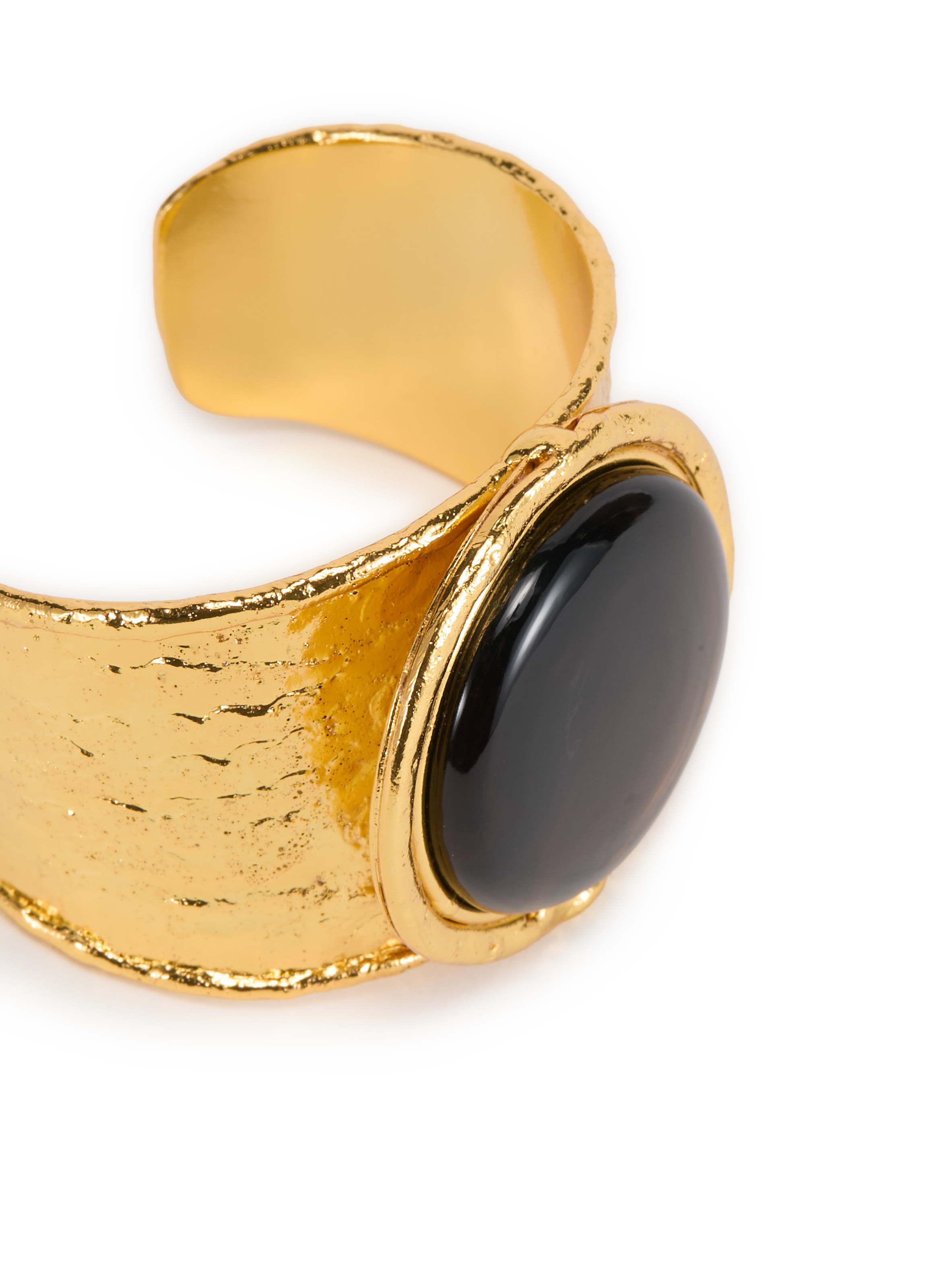 Manchette en laiton et pierre SYLVIA TOLEDANO Marron