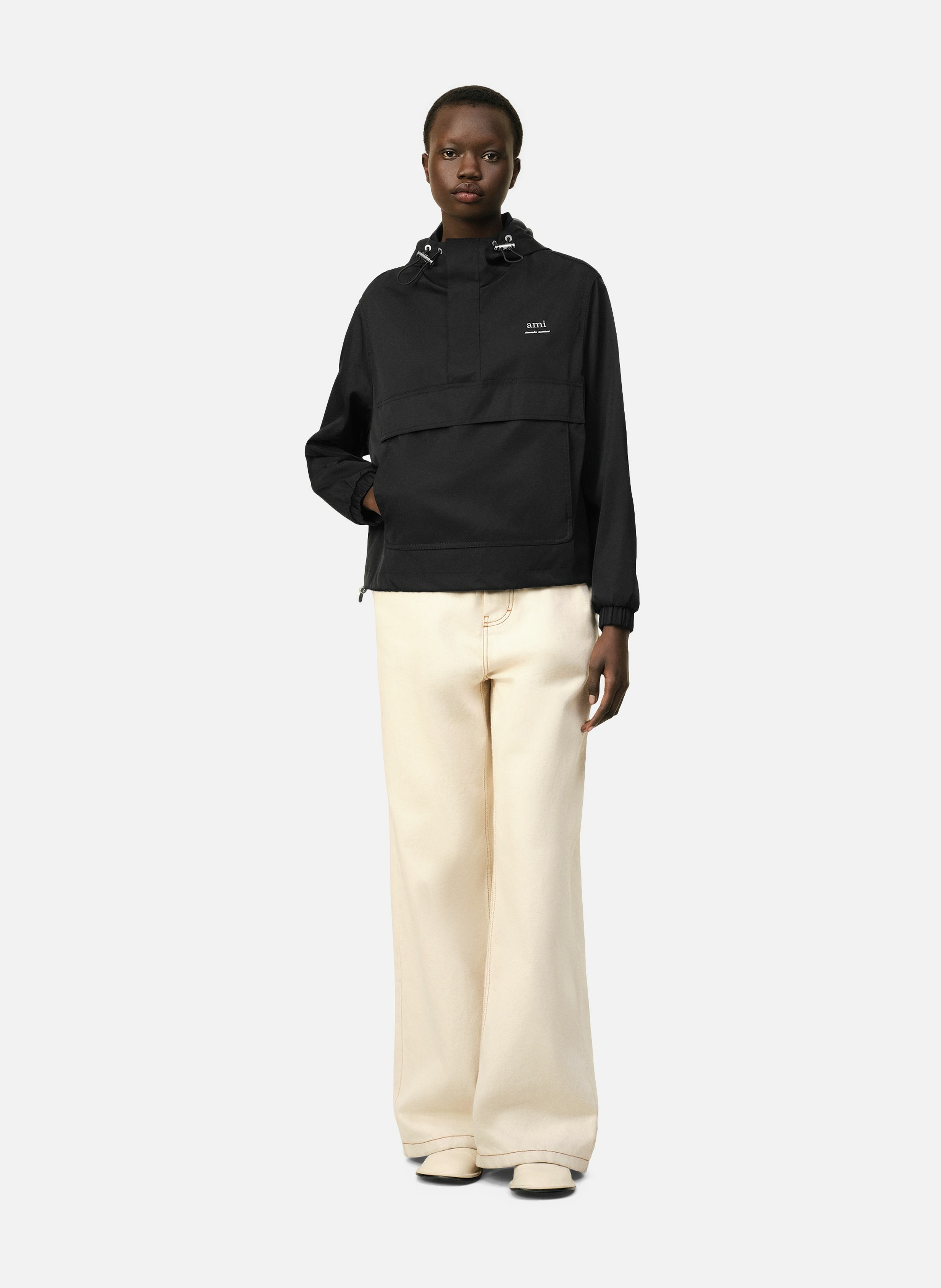 Coupe vent a capuche ami alexandre mattiussi unisexe AMI PARIS Noir