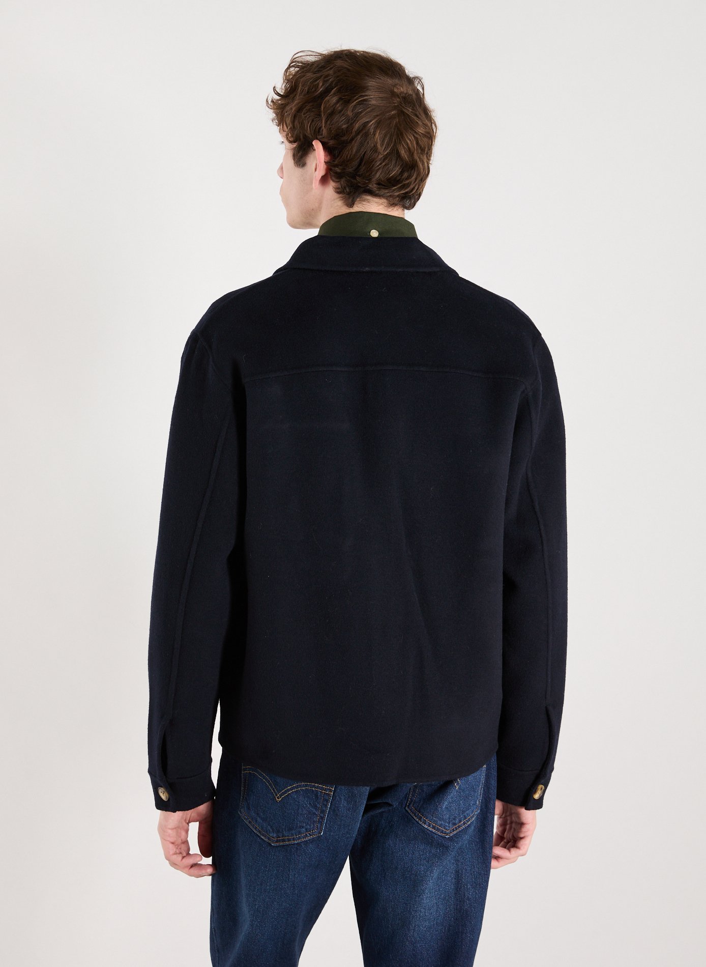 Jacket with classic collar in mixed wool NN.07 Blue