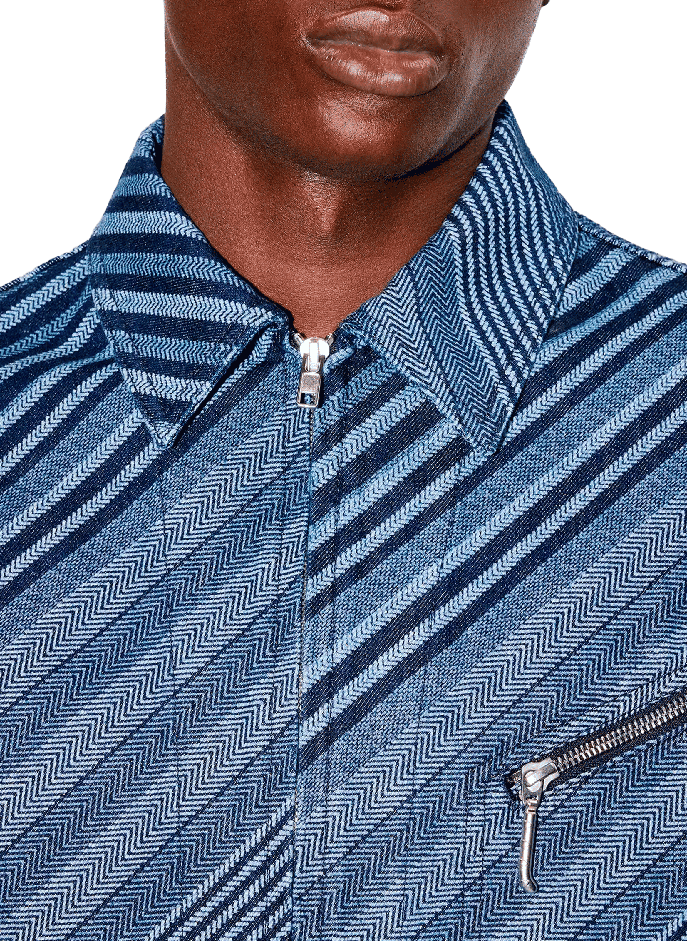 Striped denim jacket KENZO Blue