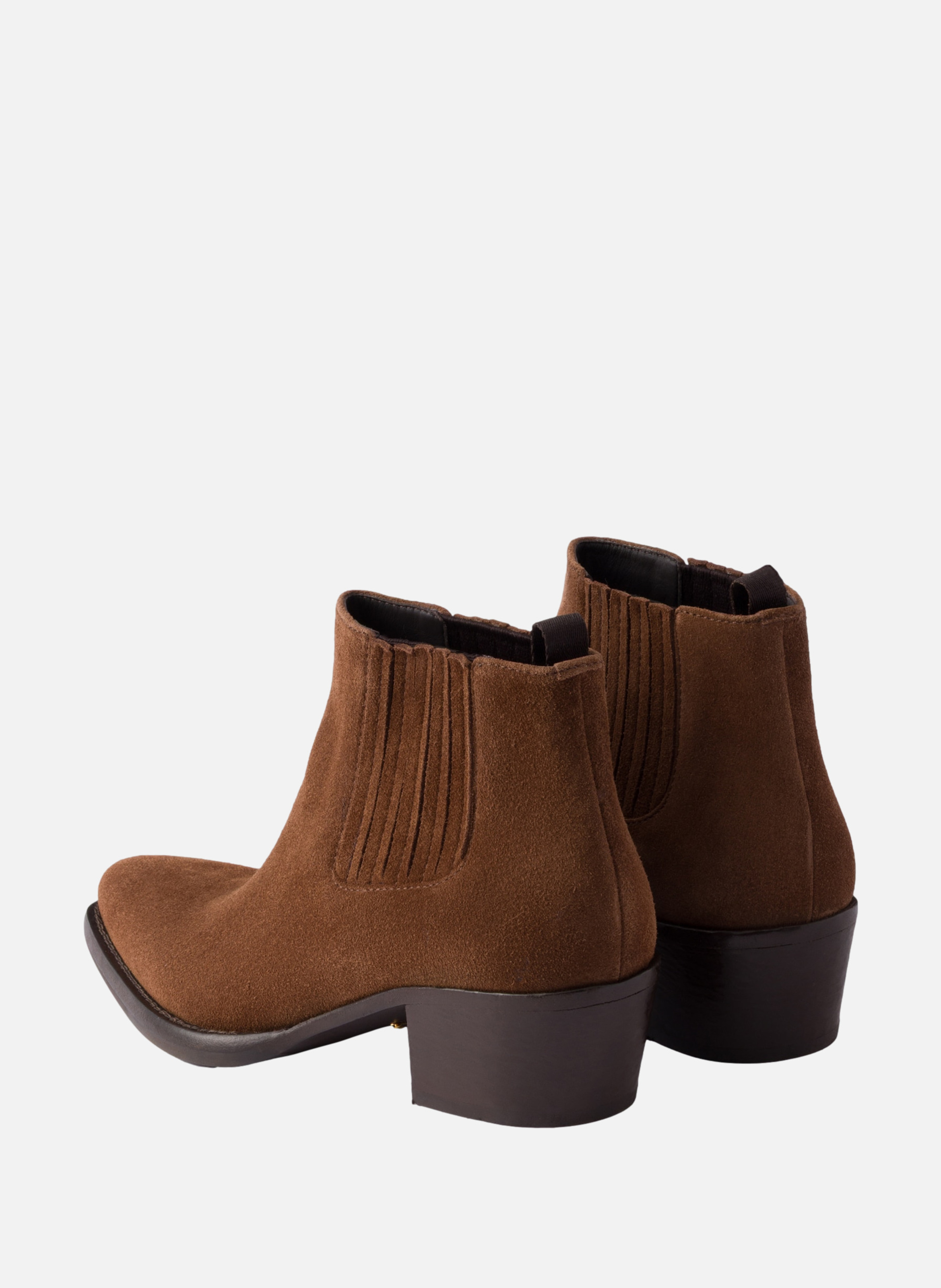Bottines en veau velours PRADA Marron