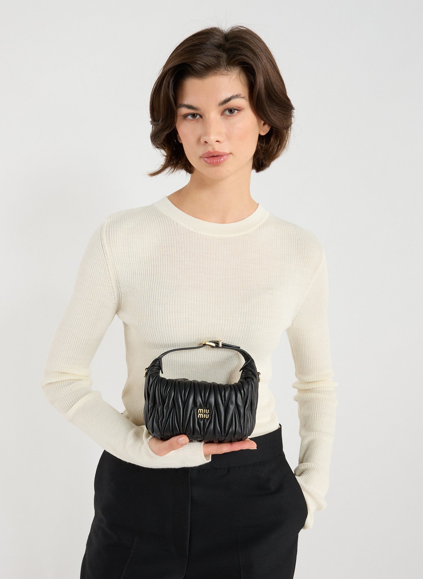 Sac à main Contenitori en cuir  MIU MIU Noir