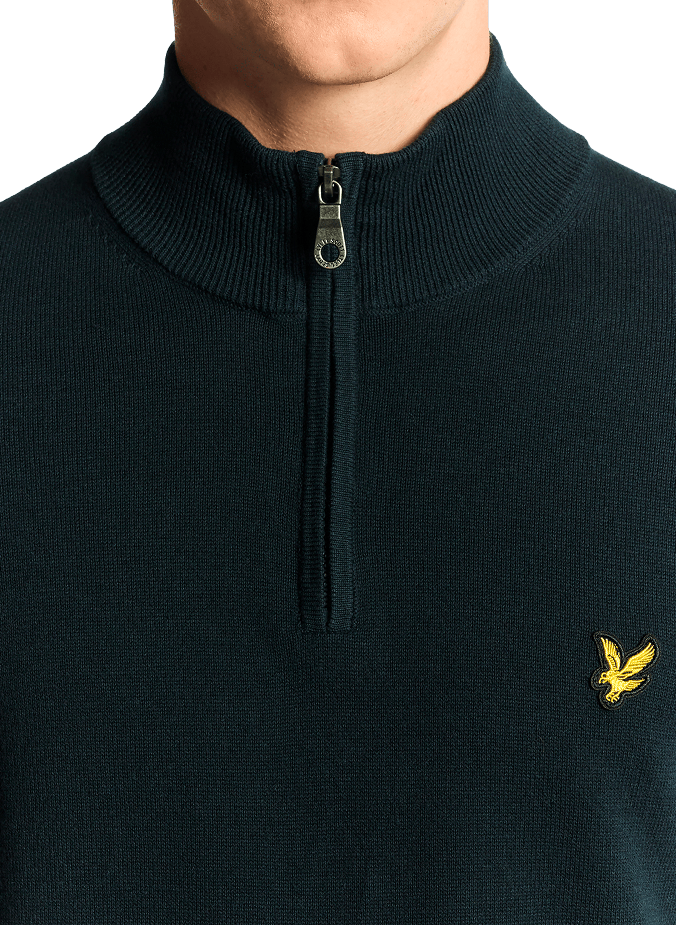 Pull col zippé en coton LYLE & SCOTT Bleu