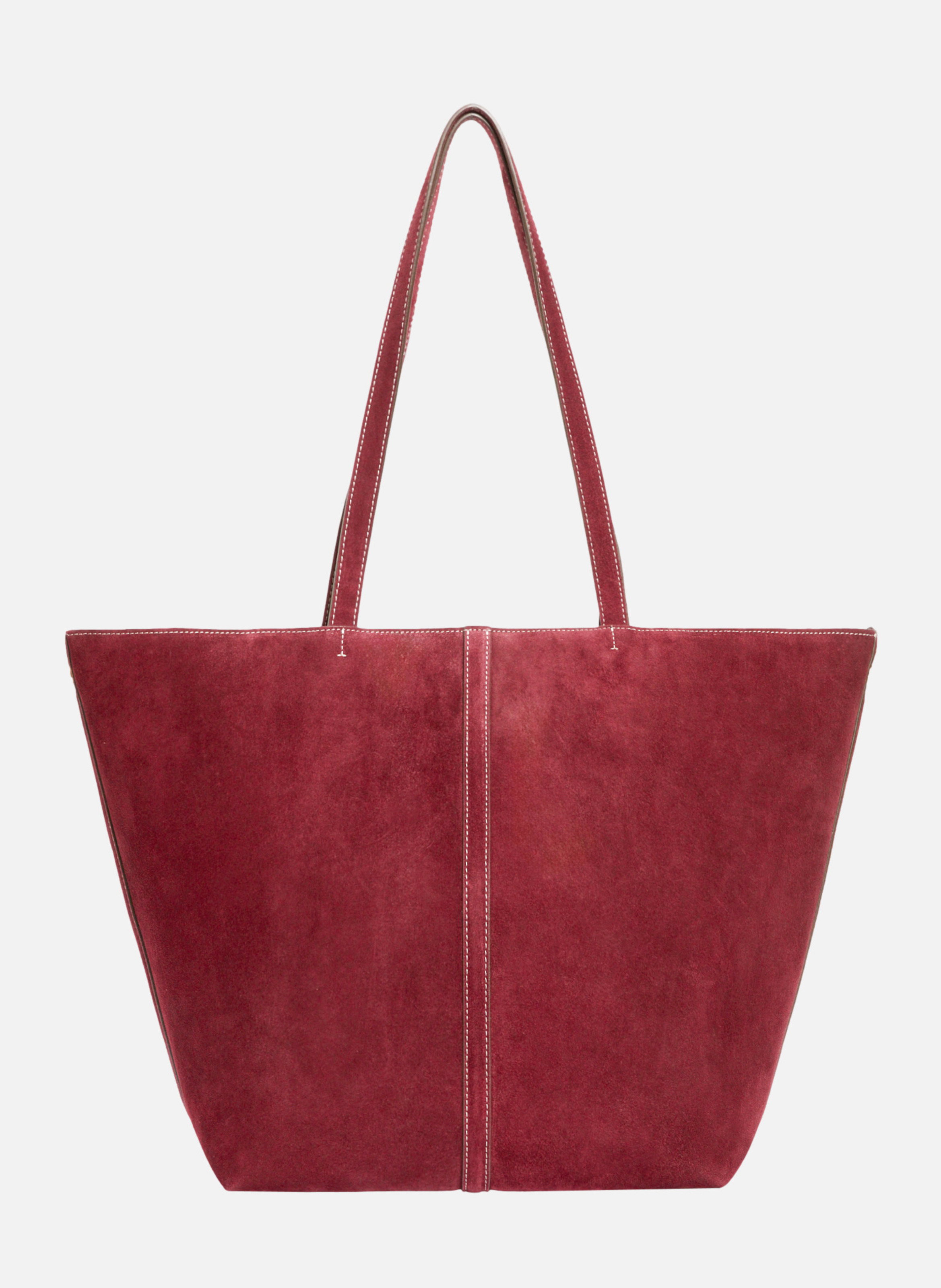 Grand cabas daily en cuir velours VANESSA BRUNO Rouge