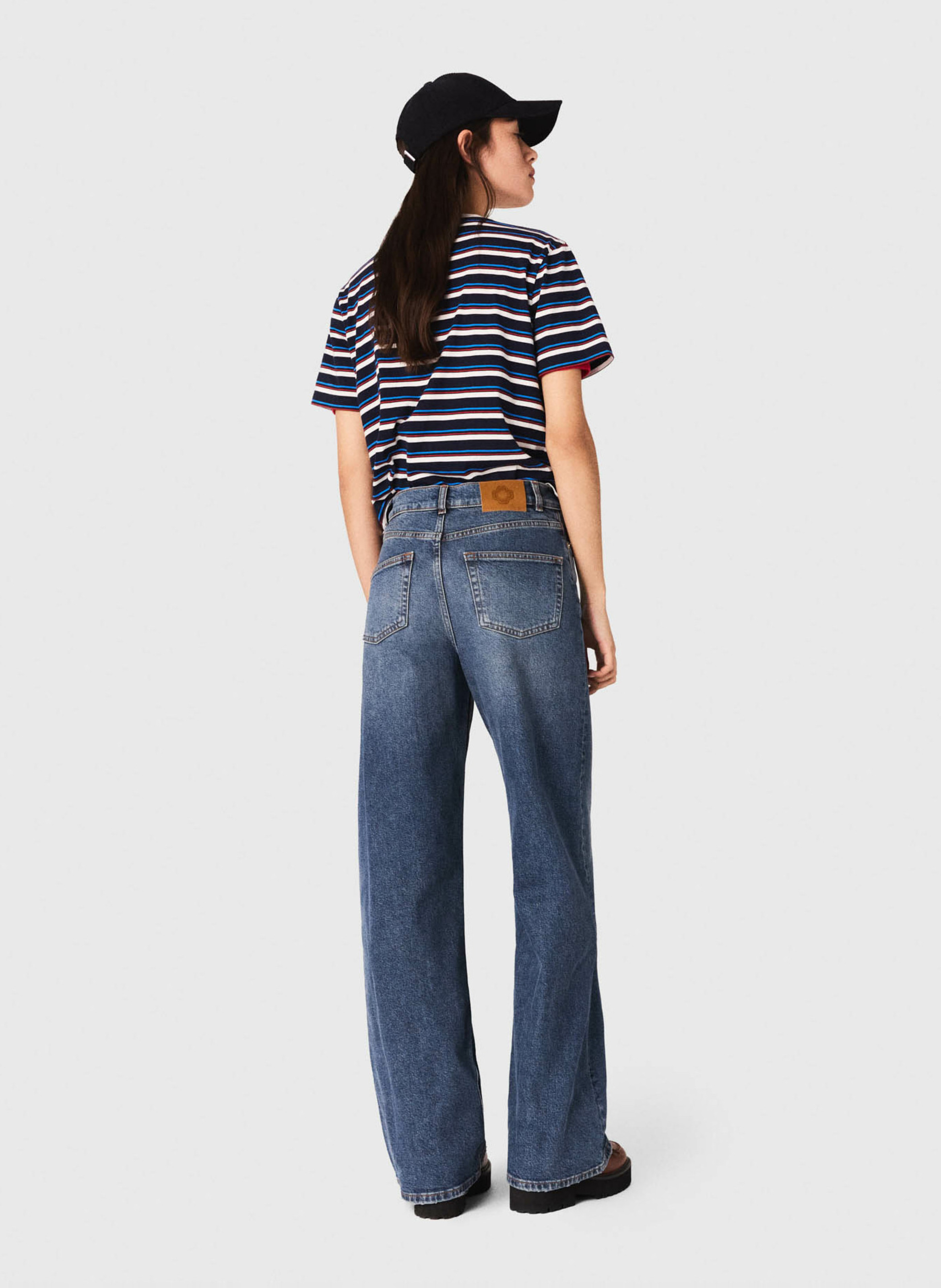 Jean large en coton mélangé MAJE Bleu