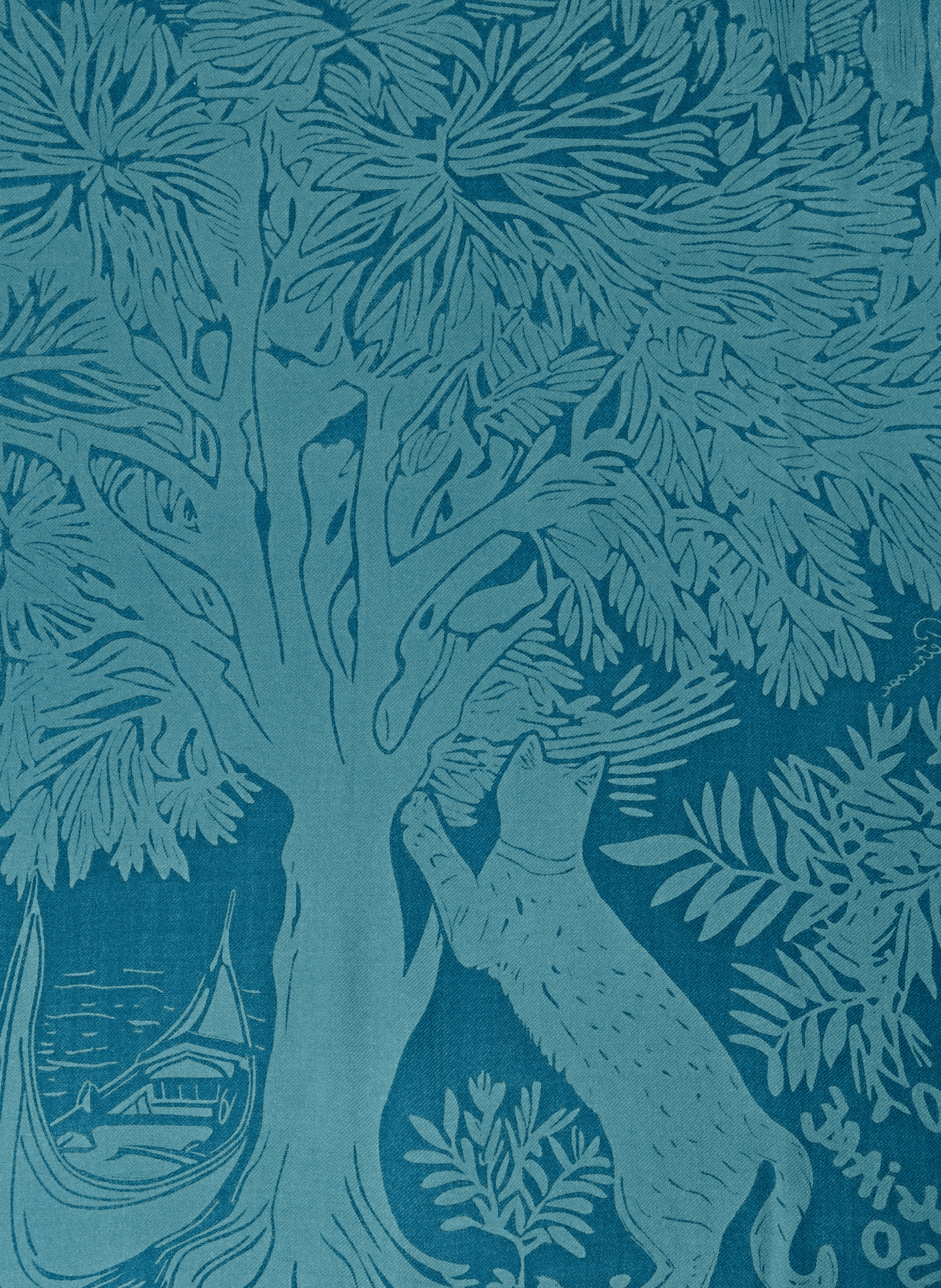 Square wool scarf PETRUSSE Blue