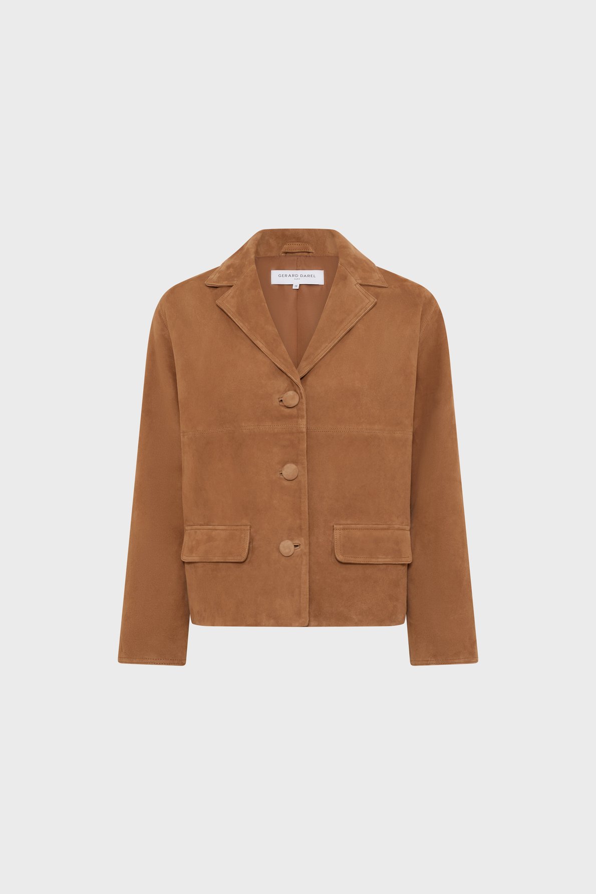 Veste courte en cuir velours - tirya GERARD DAREL Beige