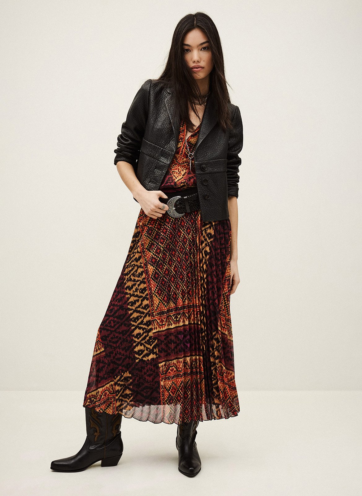 Jupe longue plissée olgia BA&SH Rouge