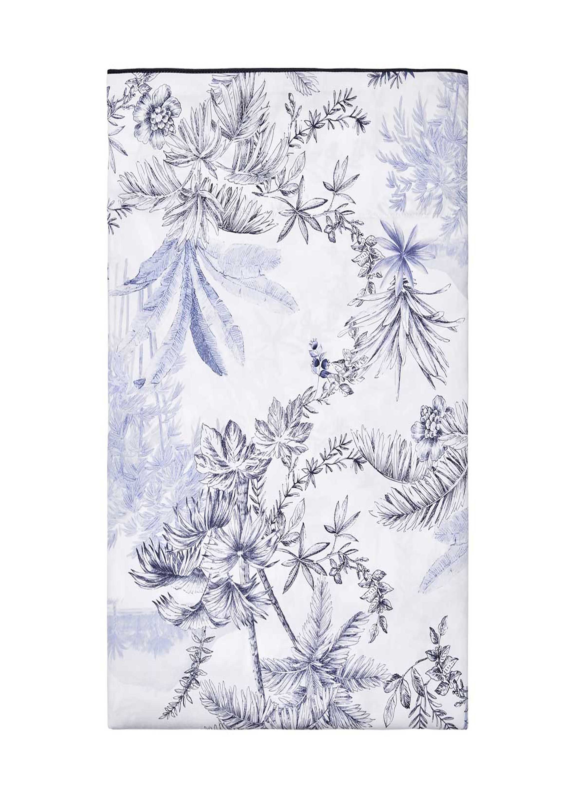 Drap plat imprimé en satin de coton bio, rivages ALEXANDRE TURPAULT Bleu