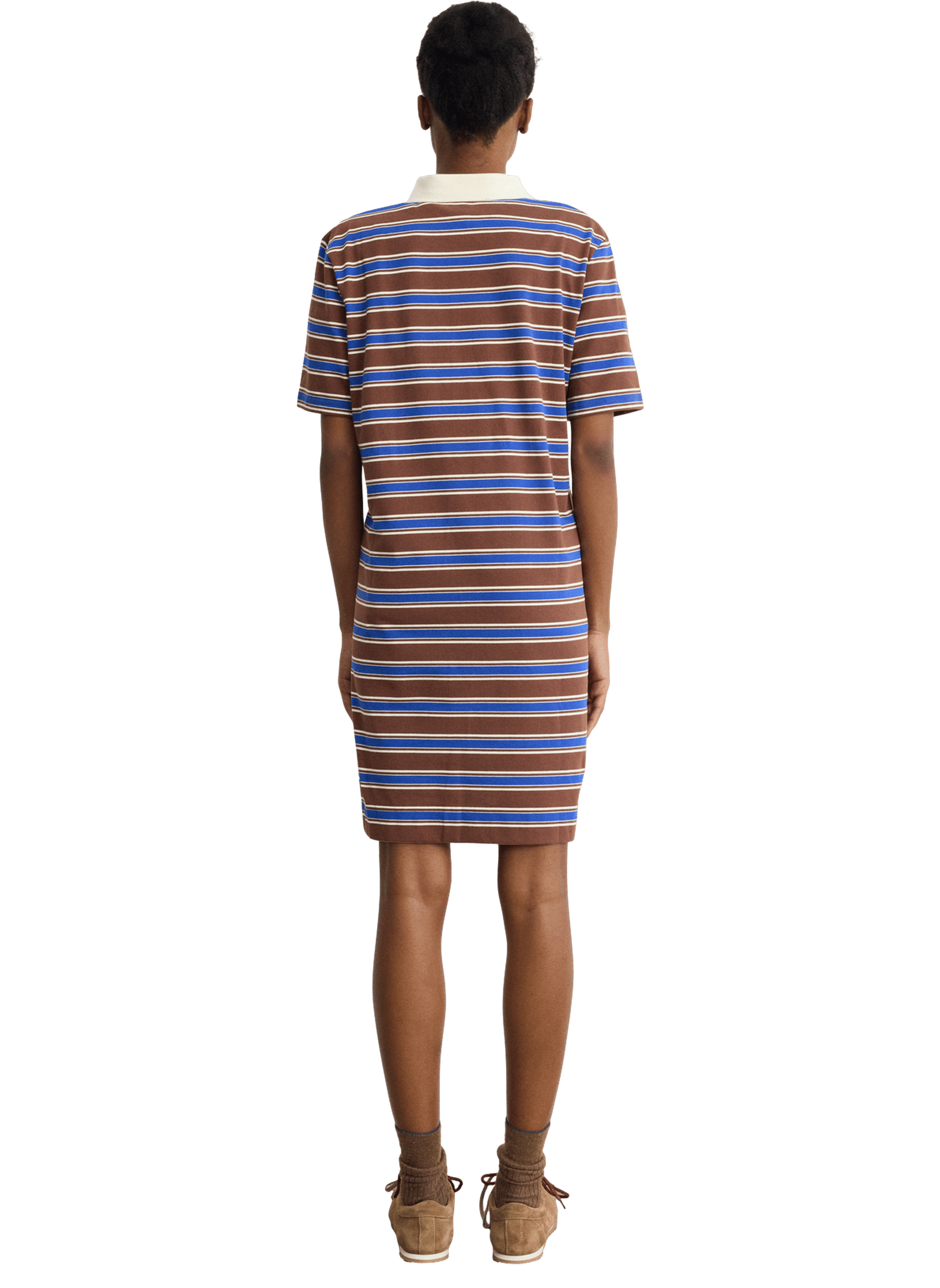 Robe polo à rayures - aissata PABLO Marron